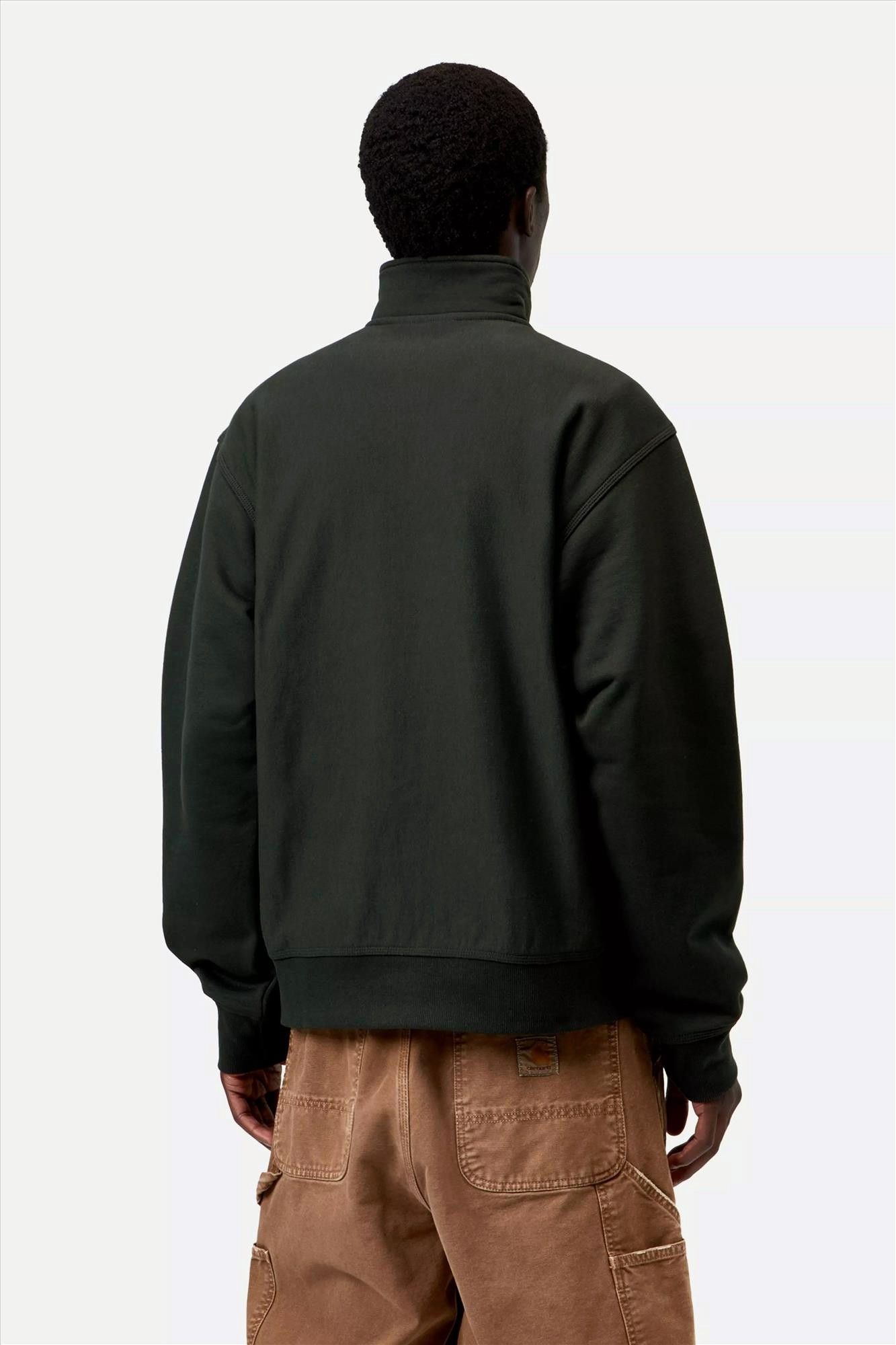 Carhartt WIP -  Donkergroene Half Zip American Script sweater