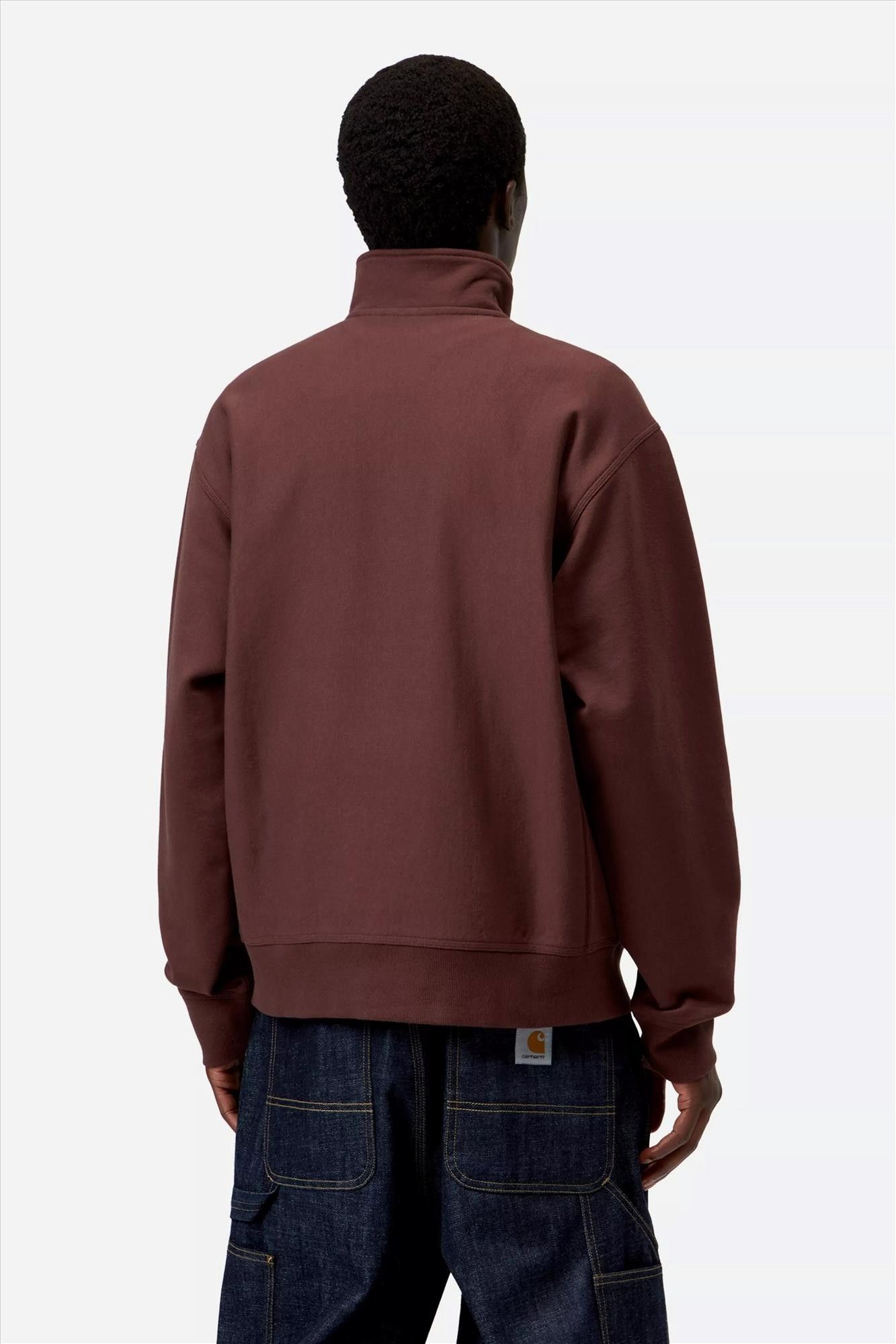 Carhartt WIP - Bordeaux Half Zip American Script sweater