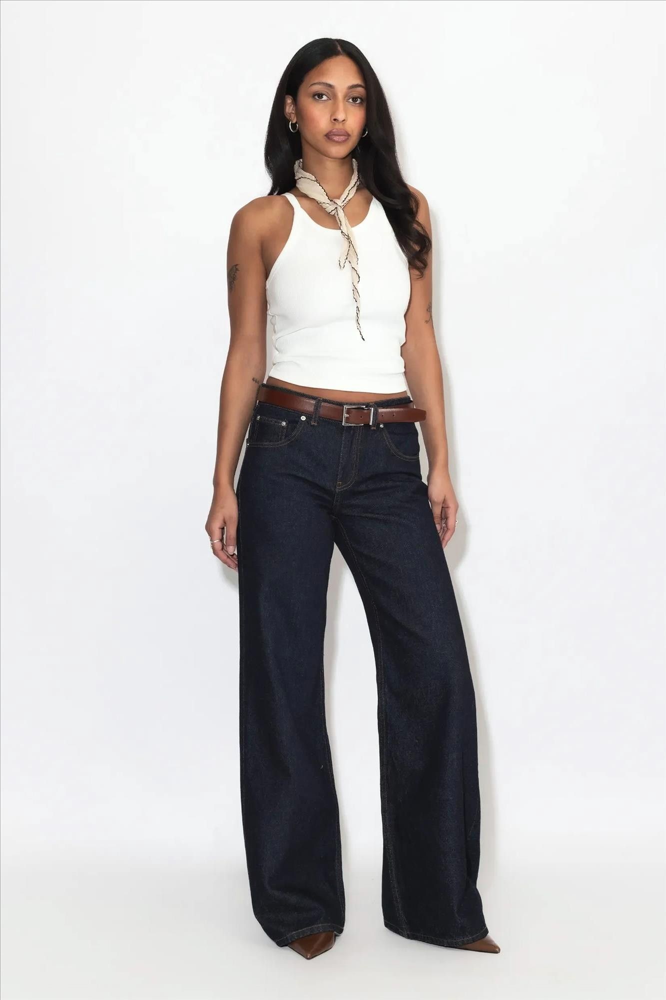 Dr. Denim - Donkerblauwe Rhue low wide jeans
