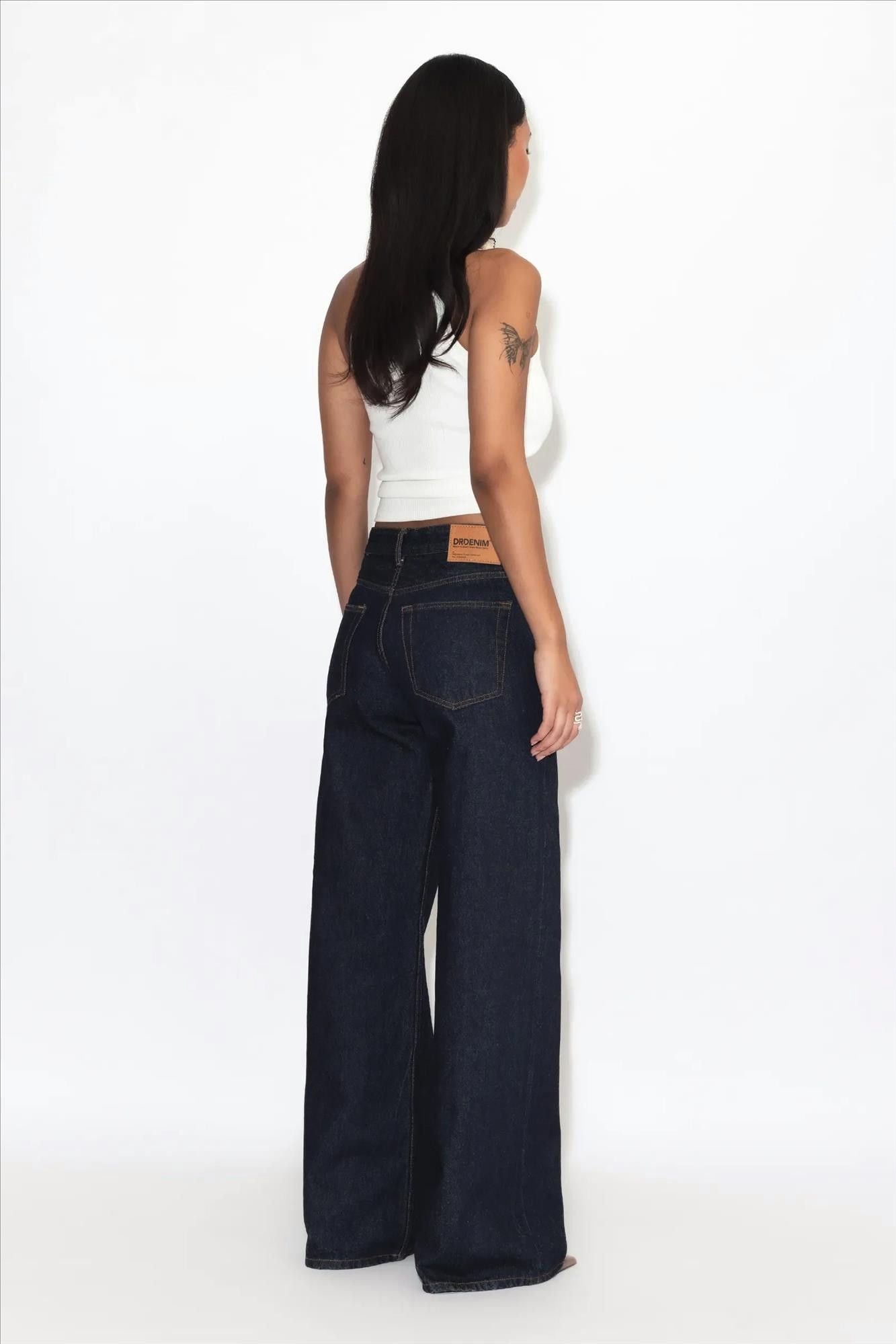 Dr. Denim - Donkerblauwe Rhue low wide jeans