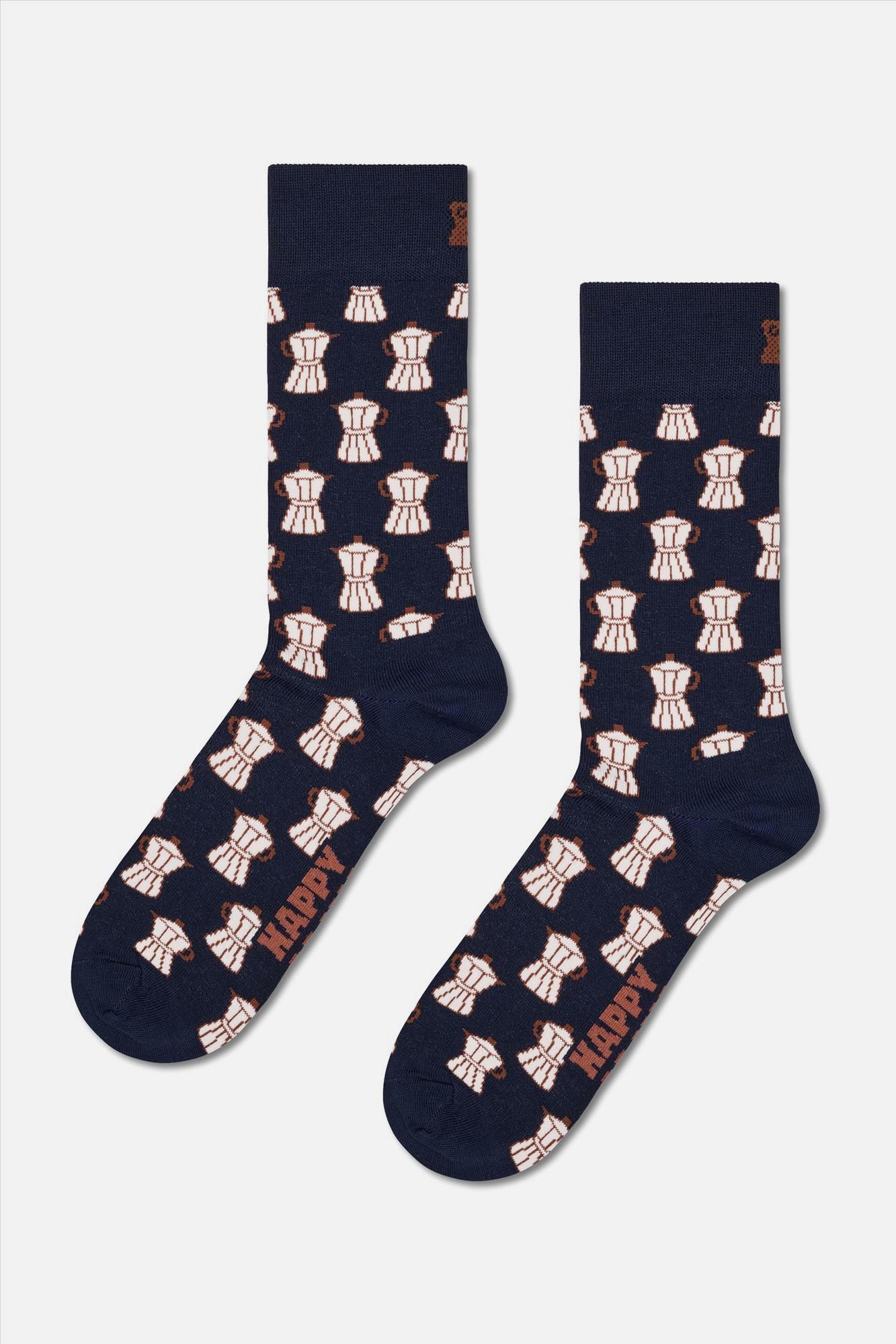 Happy Socks - Donkerblauwe Moka Maker sokken