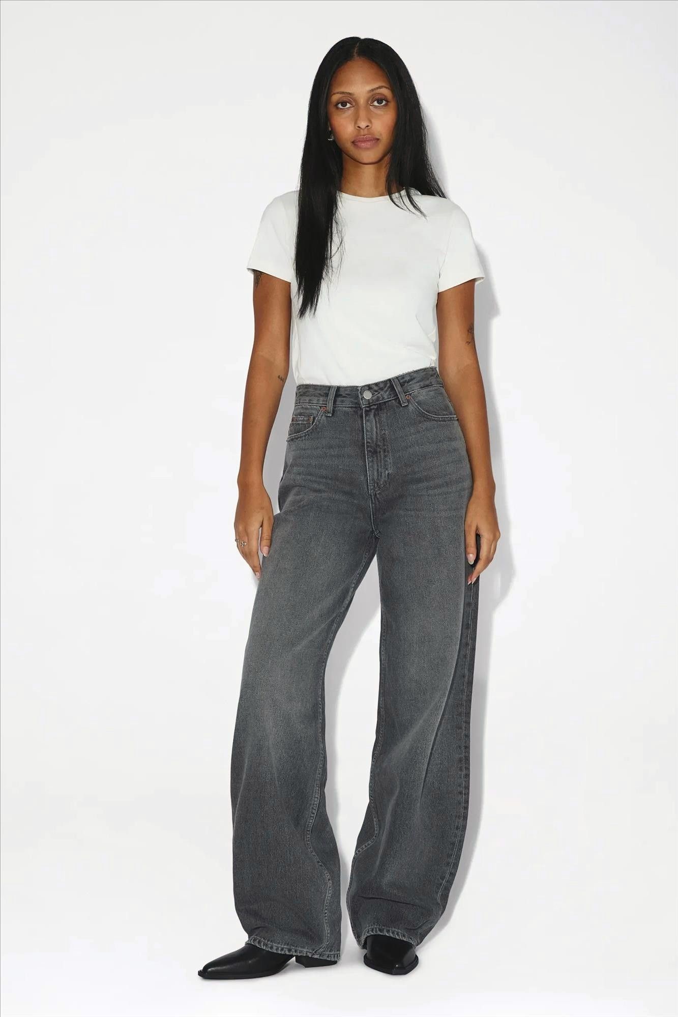 Dr. Denim - Grijze Used Donna relaxed jeans