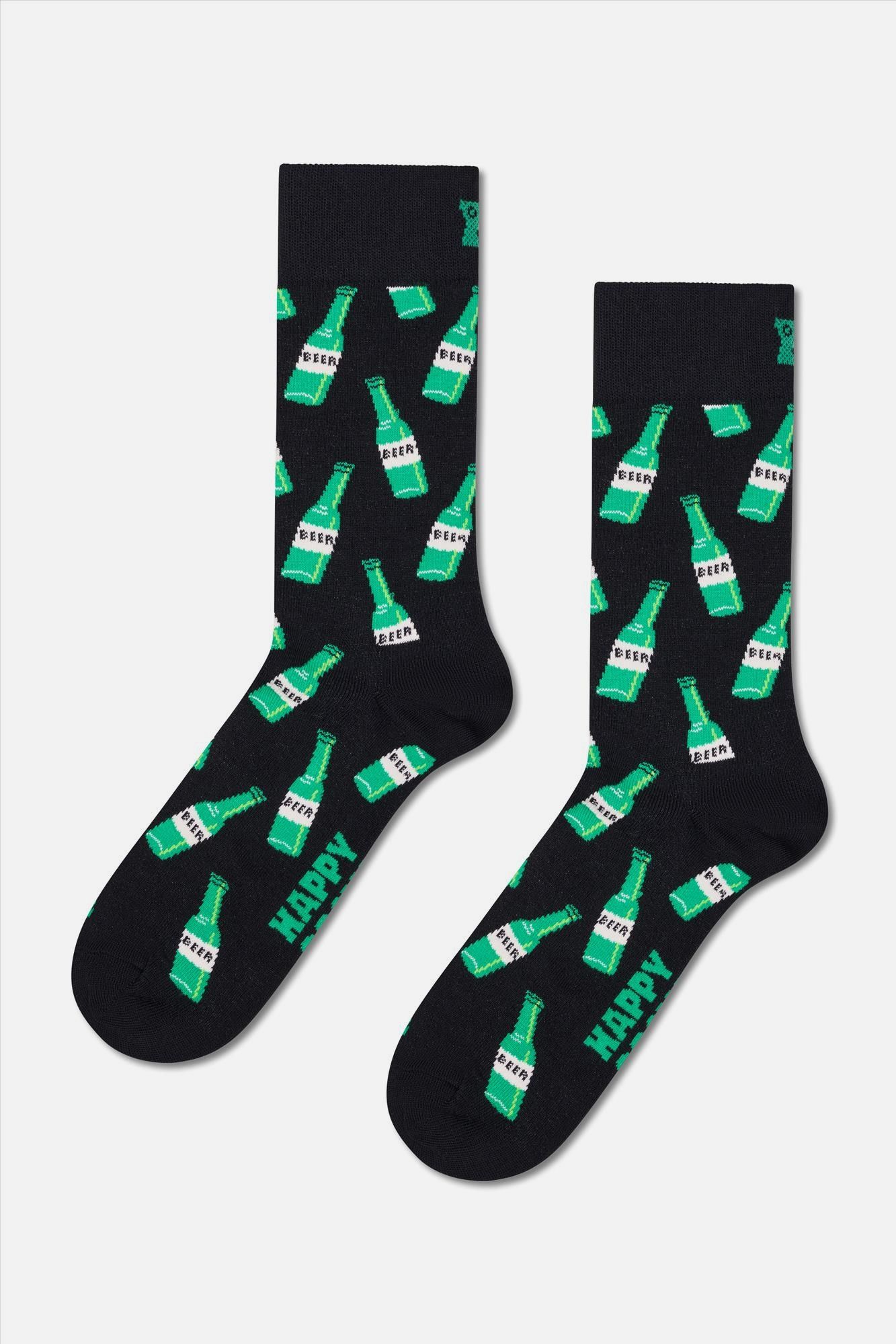 Happy Socks - Zwarte Beer sokken, maat: 41-46