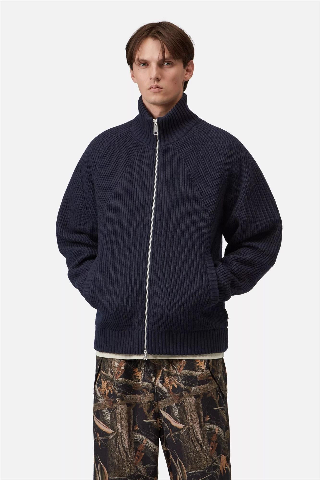 Carhartt WIP - Donkerblauwe Banley sweater jacket