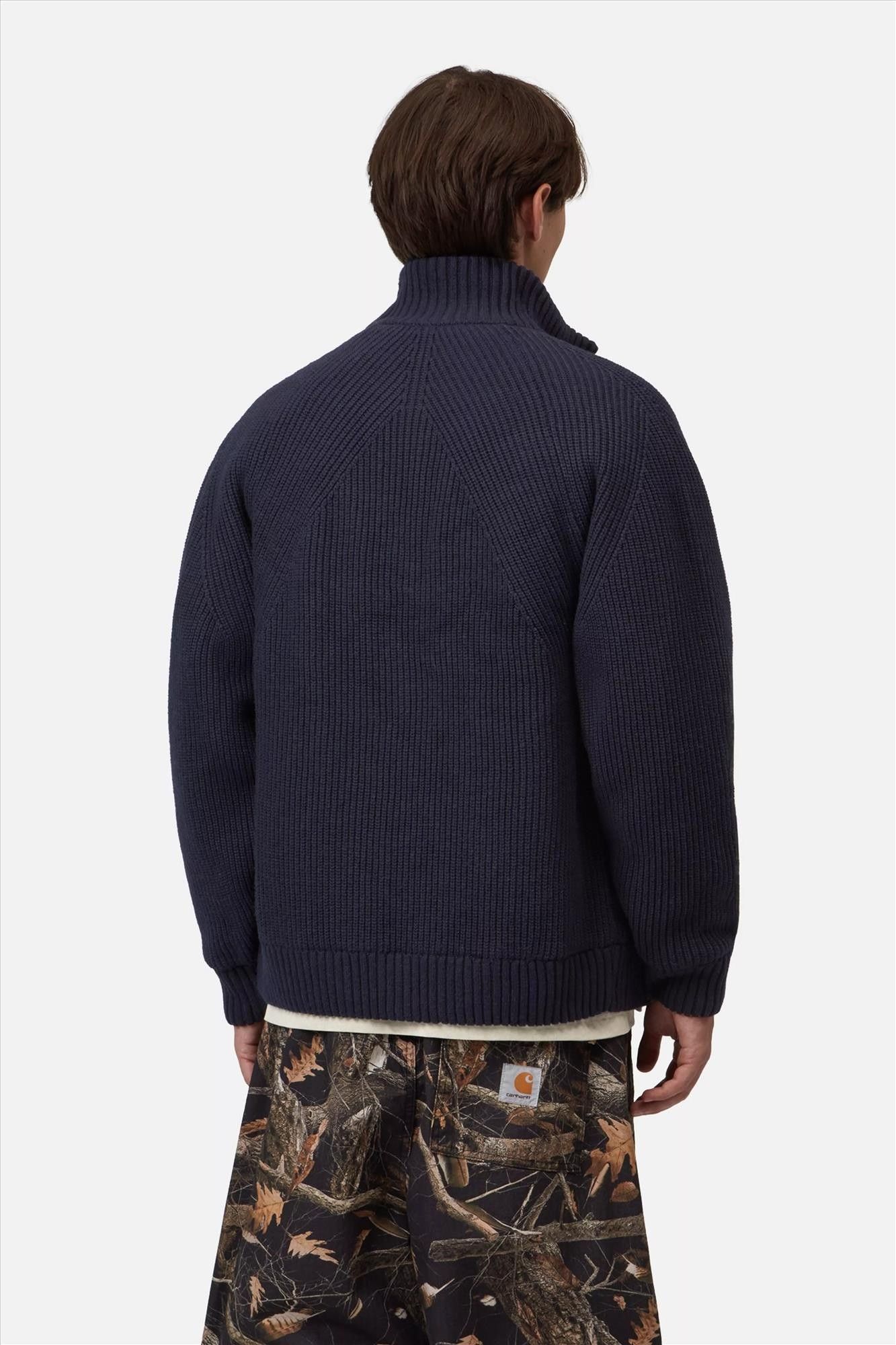Carhartt WIP - Donkerblauwe Banley sweater jacket