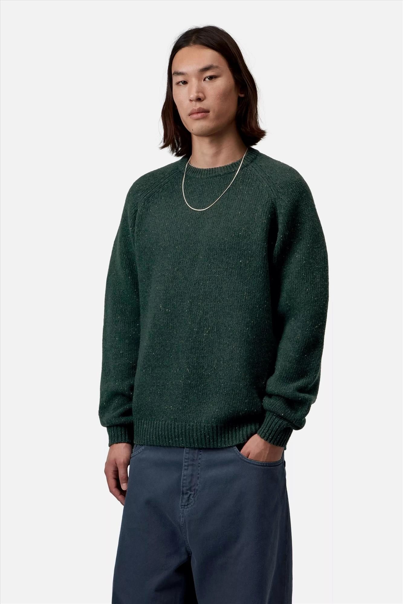 Carhartt WIP - Donkergroene Anglistic trui