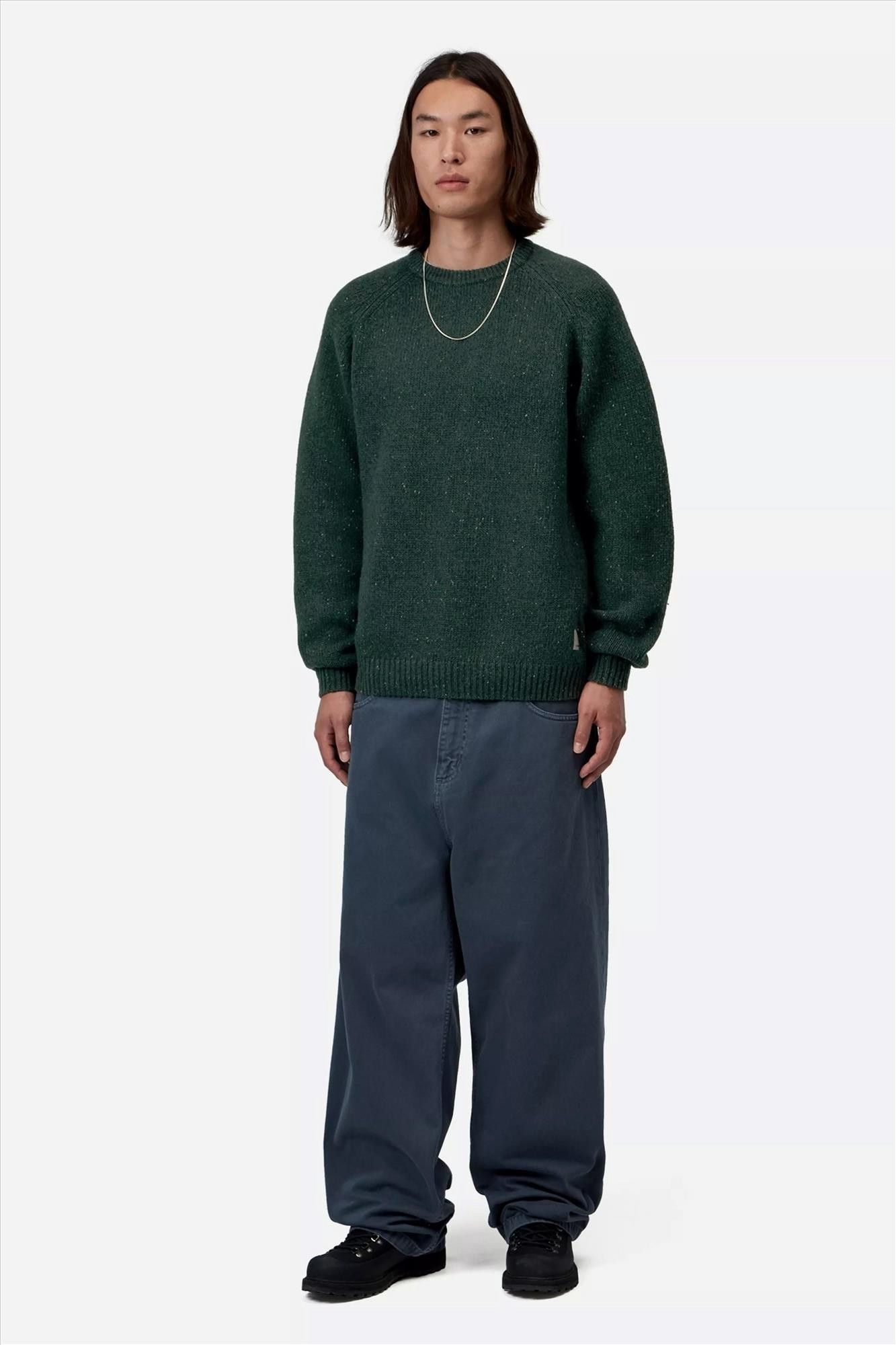 Carhartt WIP - Donkergroene Anglistic trui