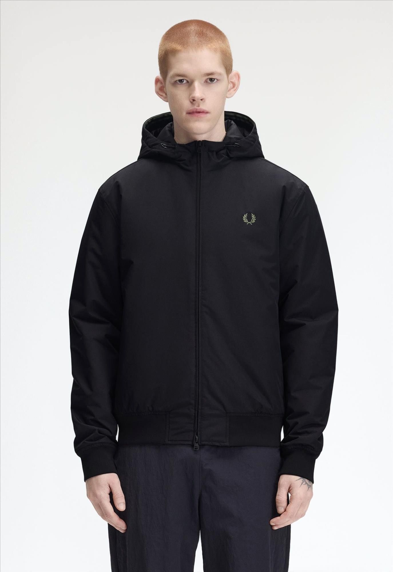 Fred Perry - Zwarte Hooded Brentham jas