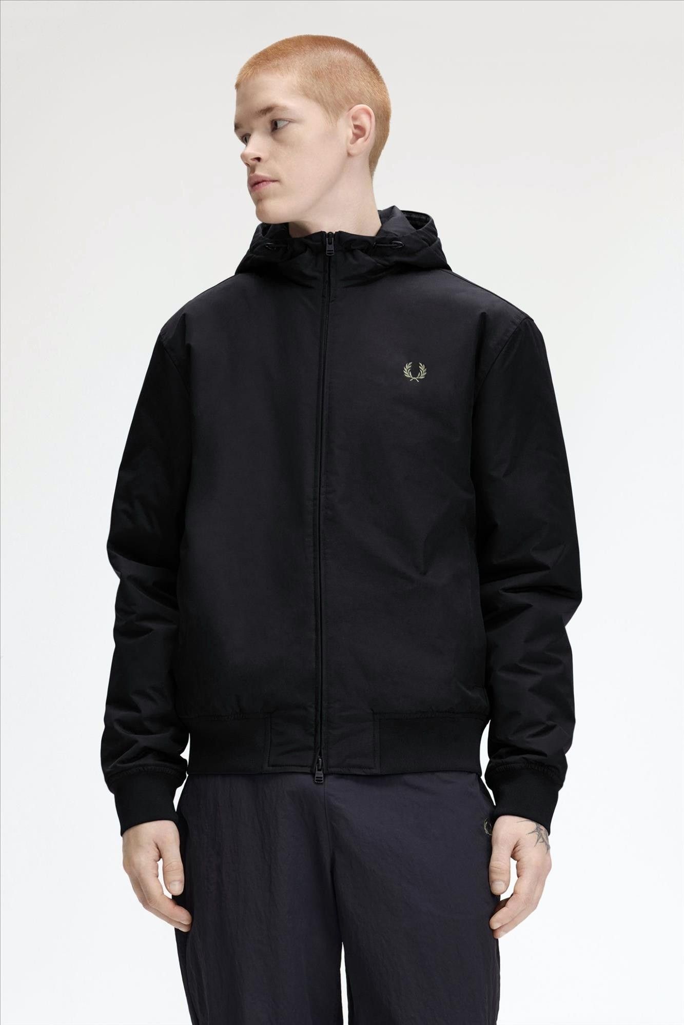 Fred Perry - Zwarte Hooded Brentham jas