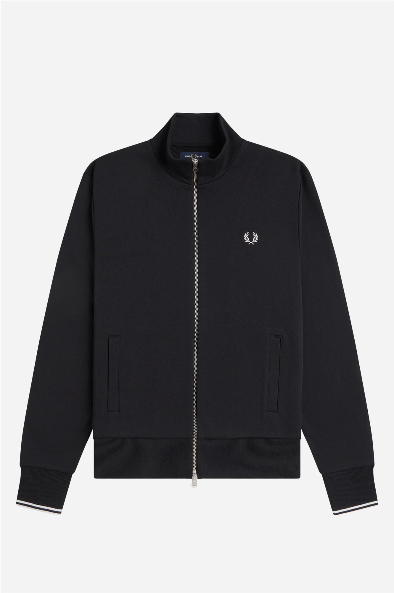 Fred Perry - Zwarte Zip Through sweater