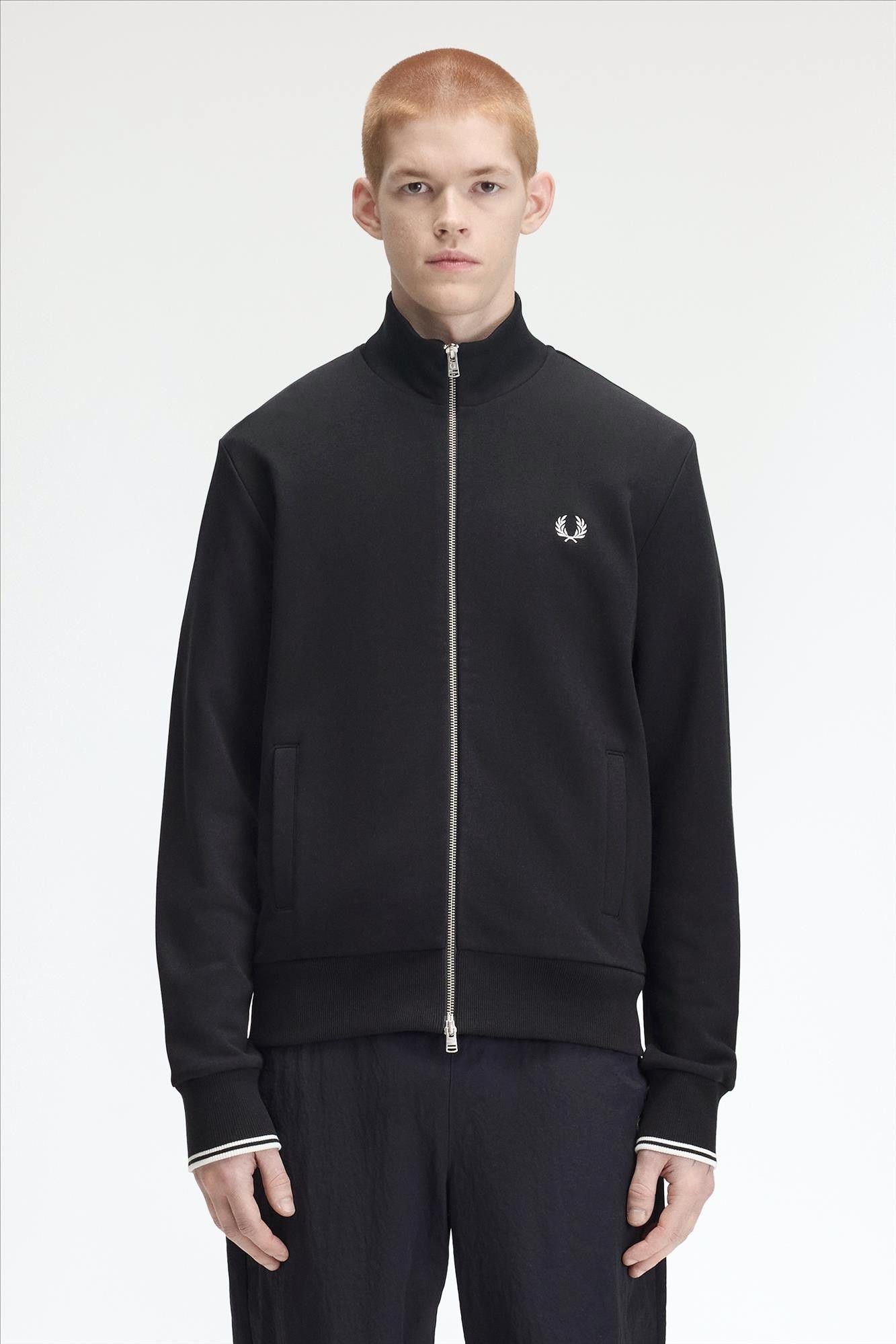 Fred Perry - Zwarte Zip Through sweater