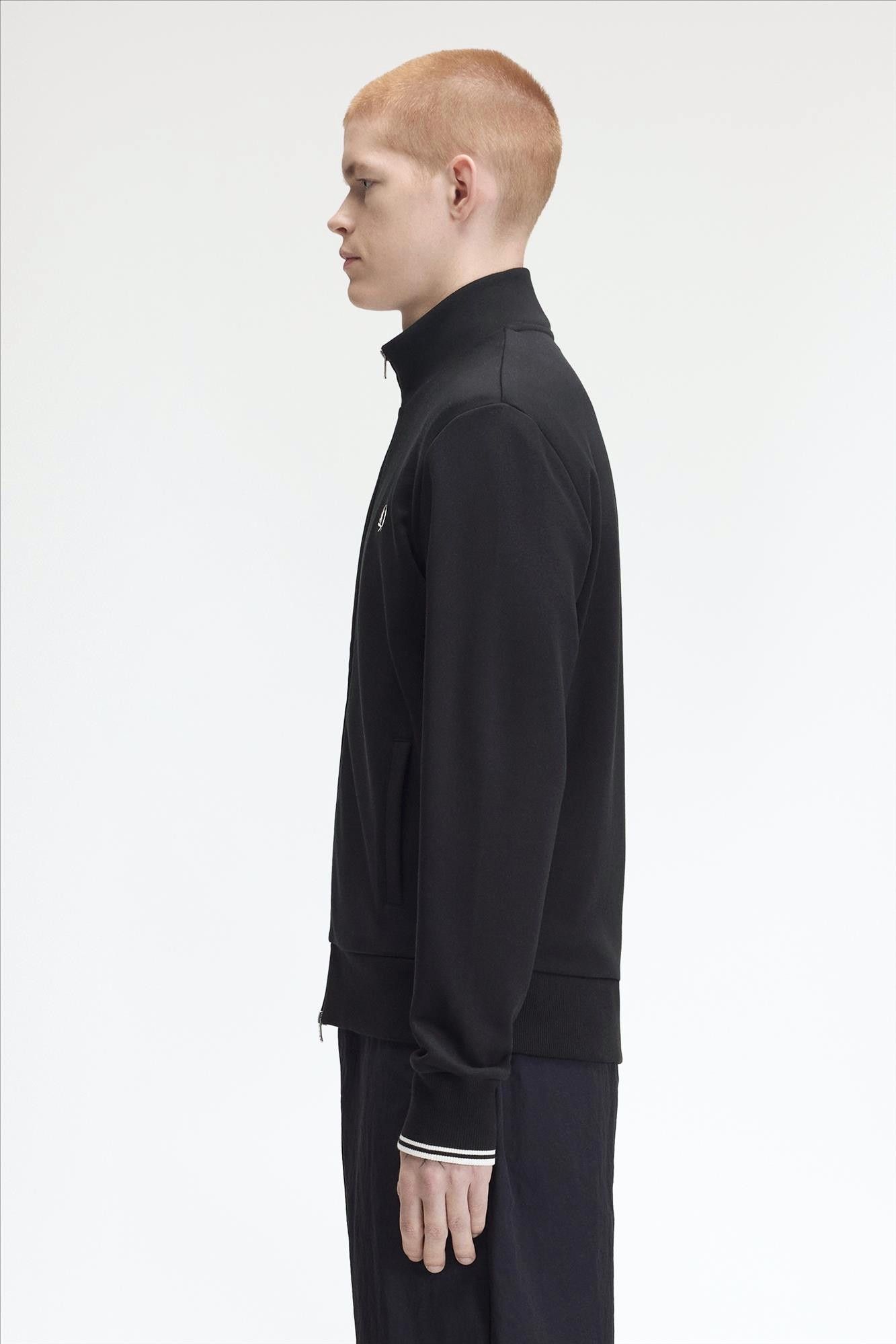 Fred Perry - Zwarte Zip Through sweater