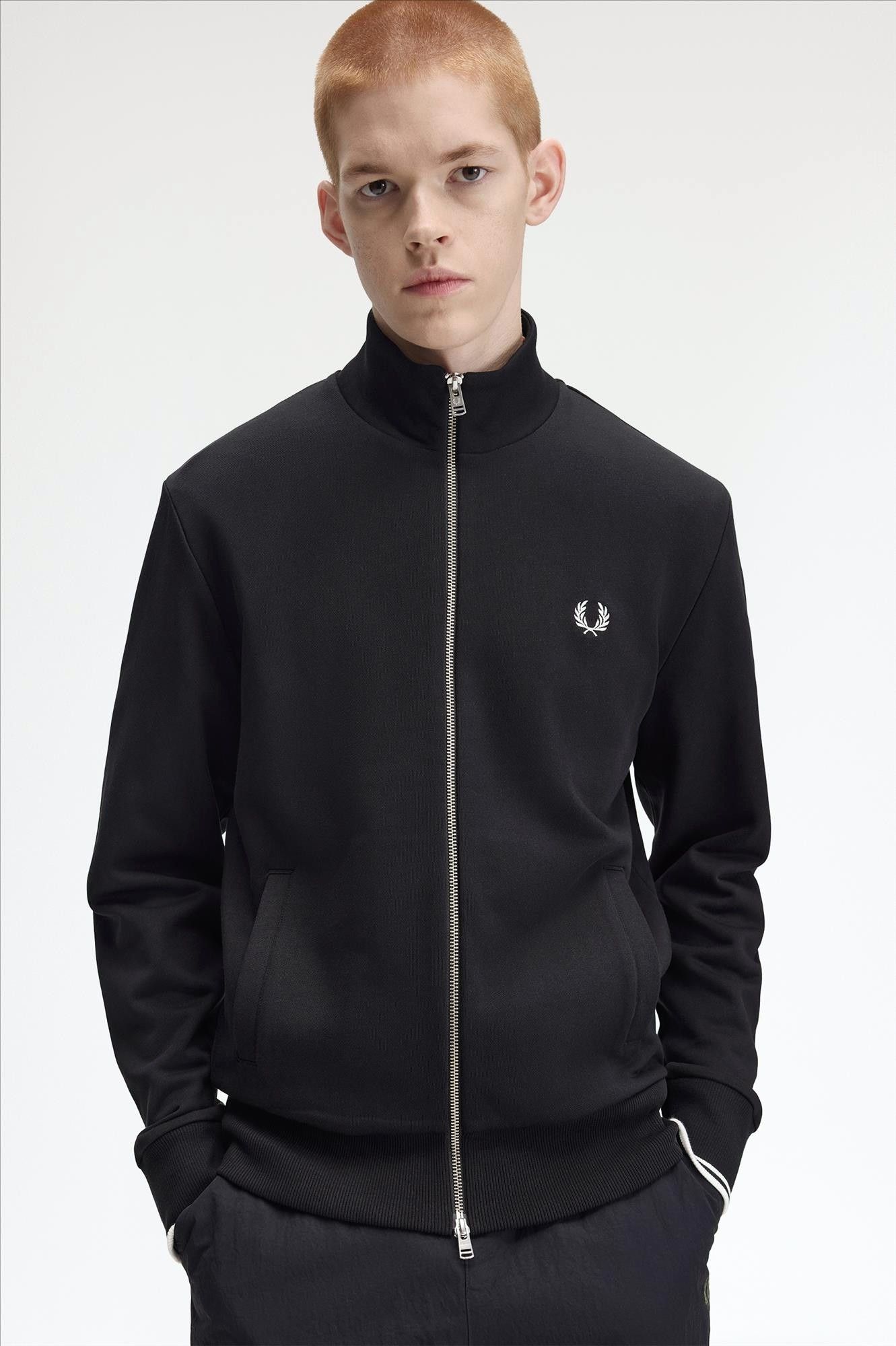 Fred Perry - Zwarte Zip Through sweater