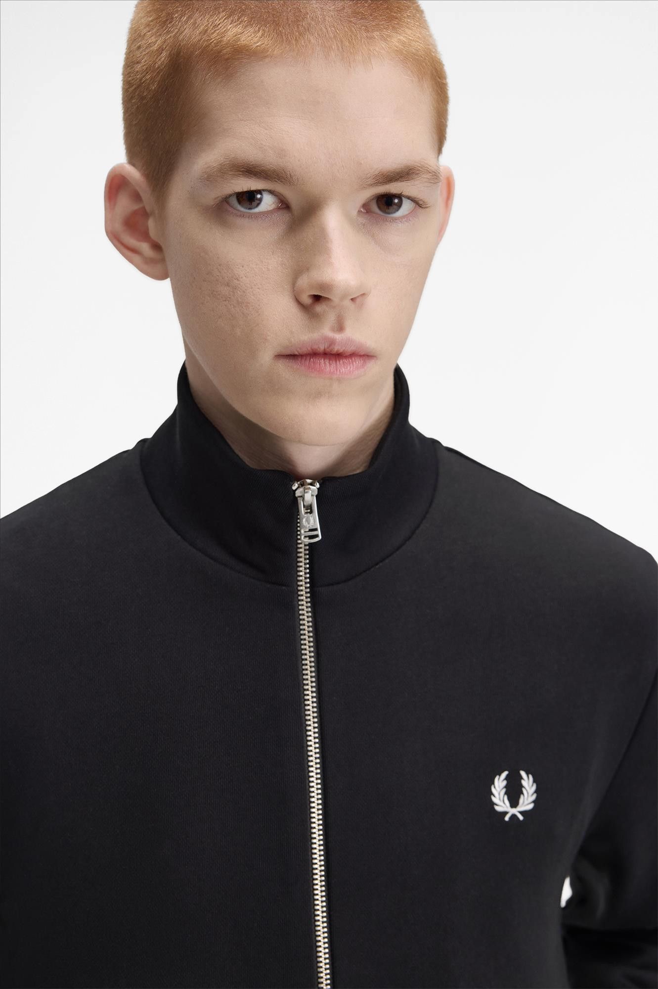 Fred Perry - Zwarte Zip Through sweater