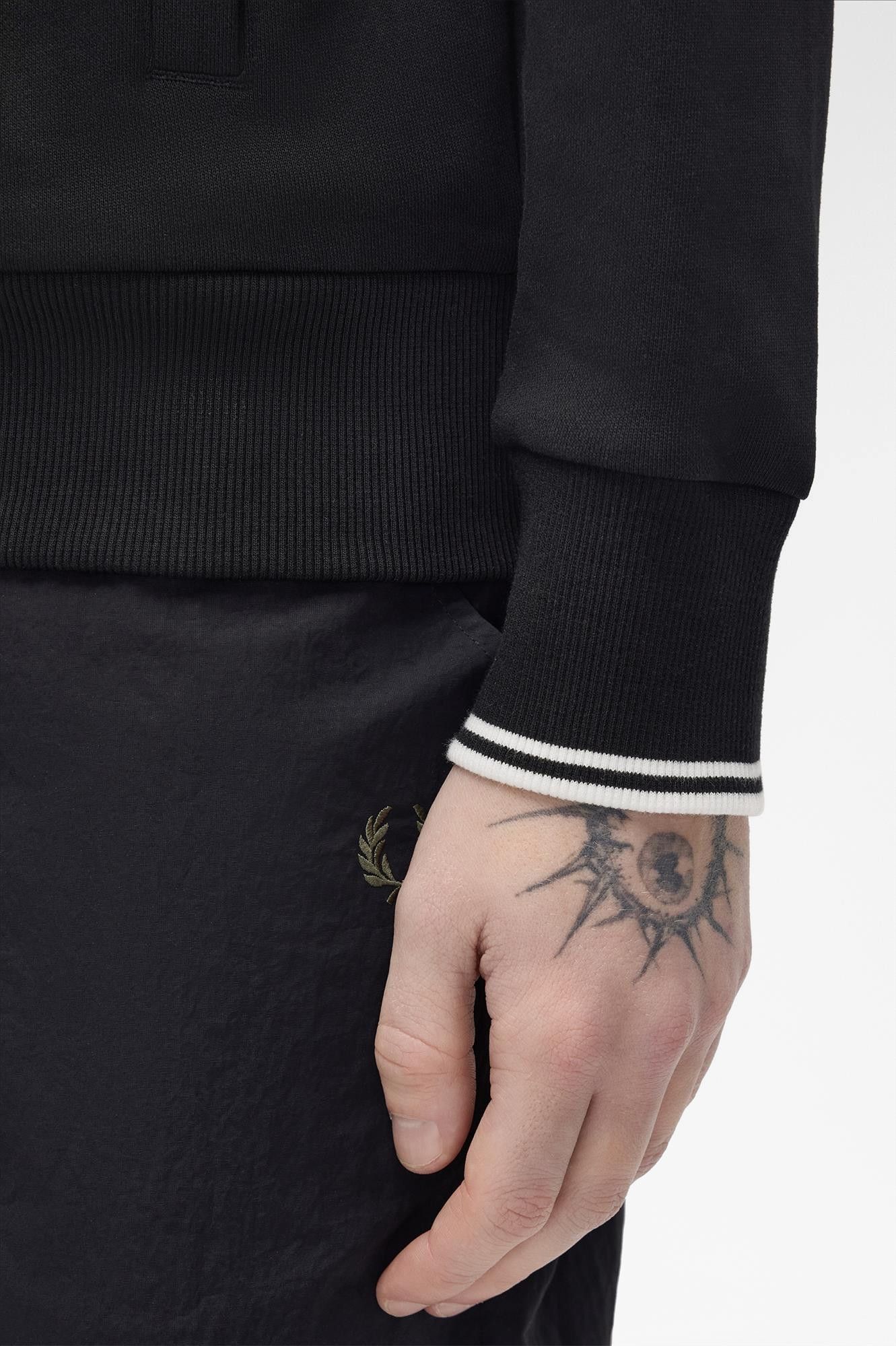 Fred Perry - Zwarte Zip Through sweater