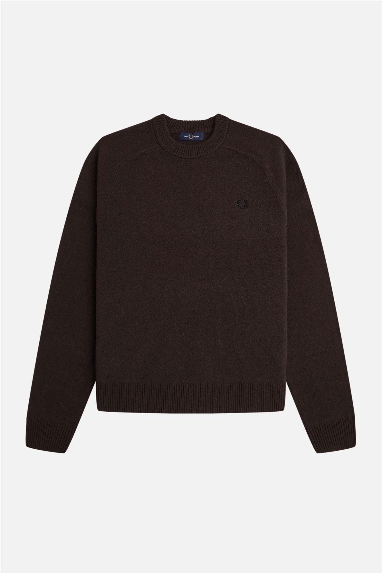 Fred Perry - Donkerbruine Merino Wool trui