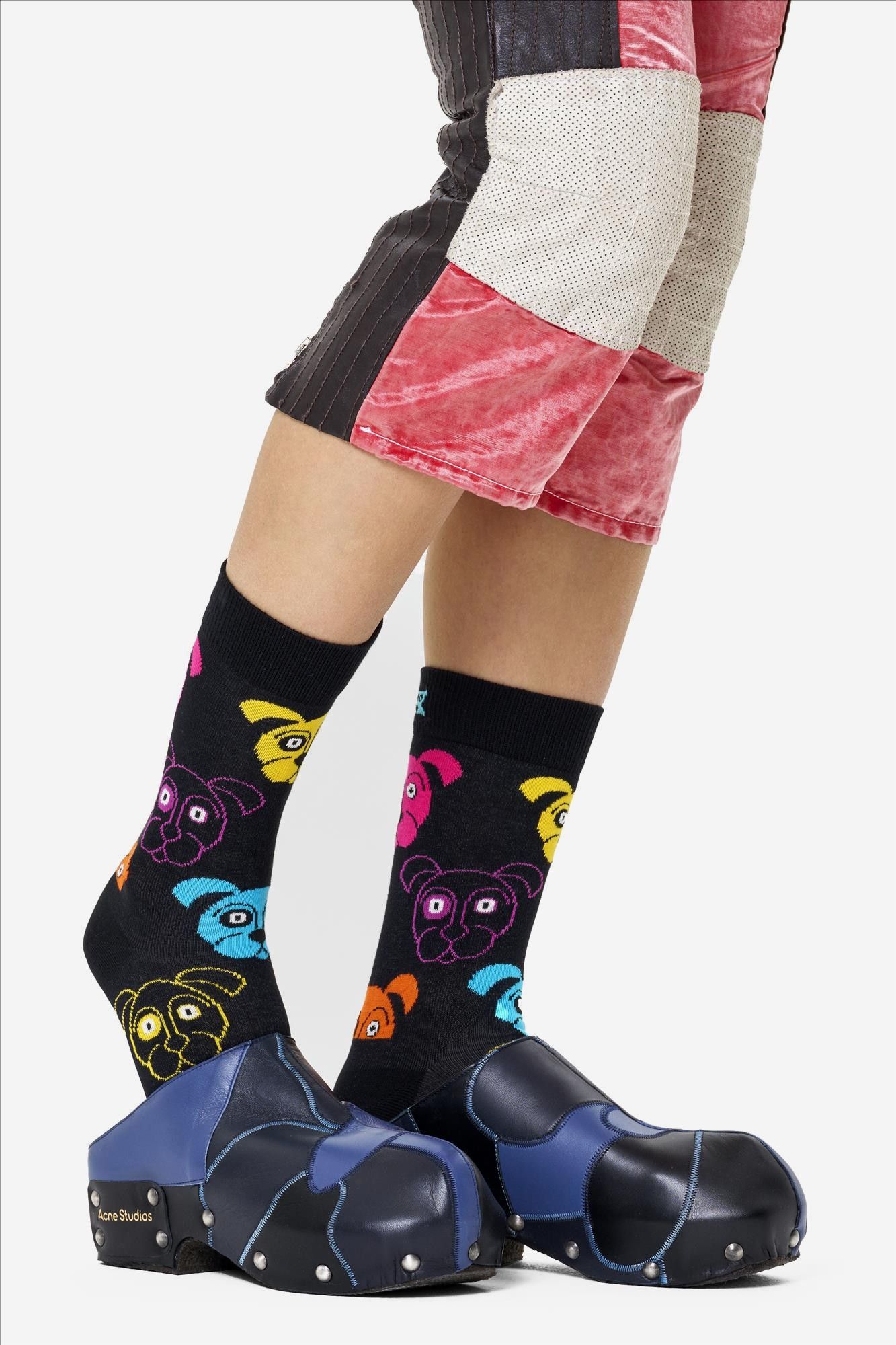 Happy Socks - Zwarte Animal Dog sokken maat 36-40