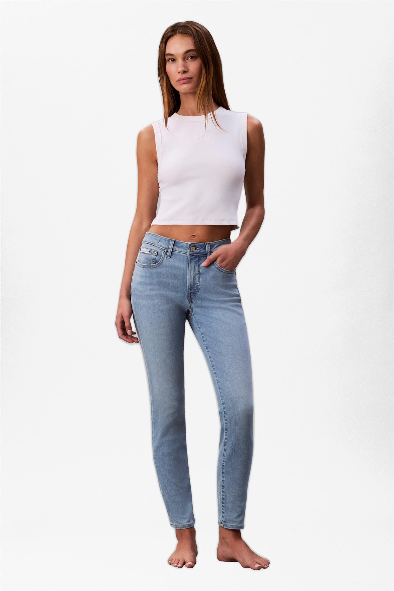 Calvin Klein Jeans - Lichtblauwe Mid Rise skinny jeans