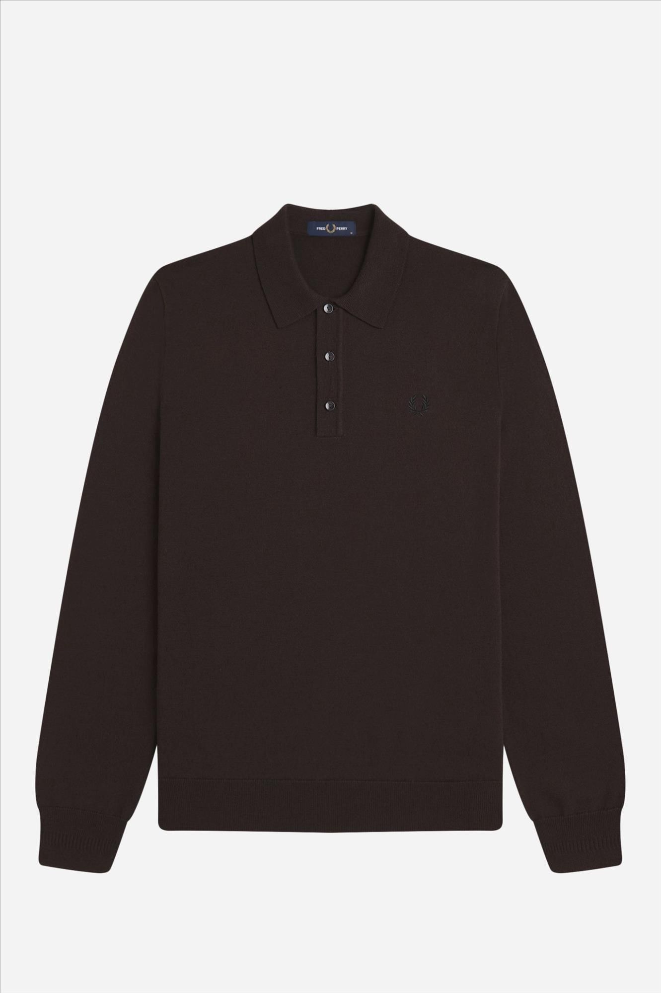 Fred Perry - Donkerbruine Classic Knitted polo