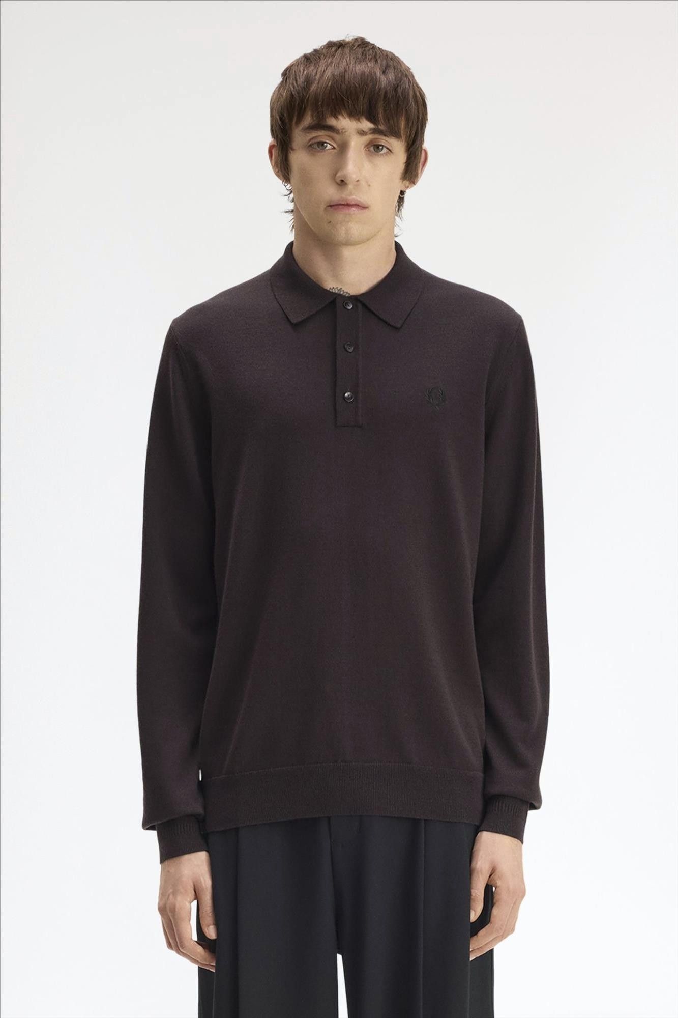 Fred Perry - Donkerbruine Classic Knitted polo