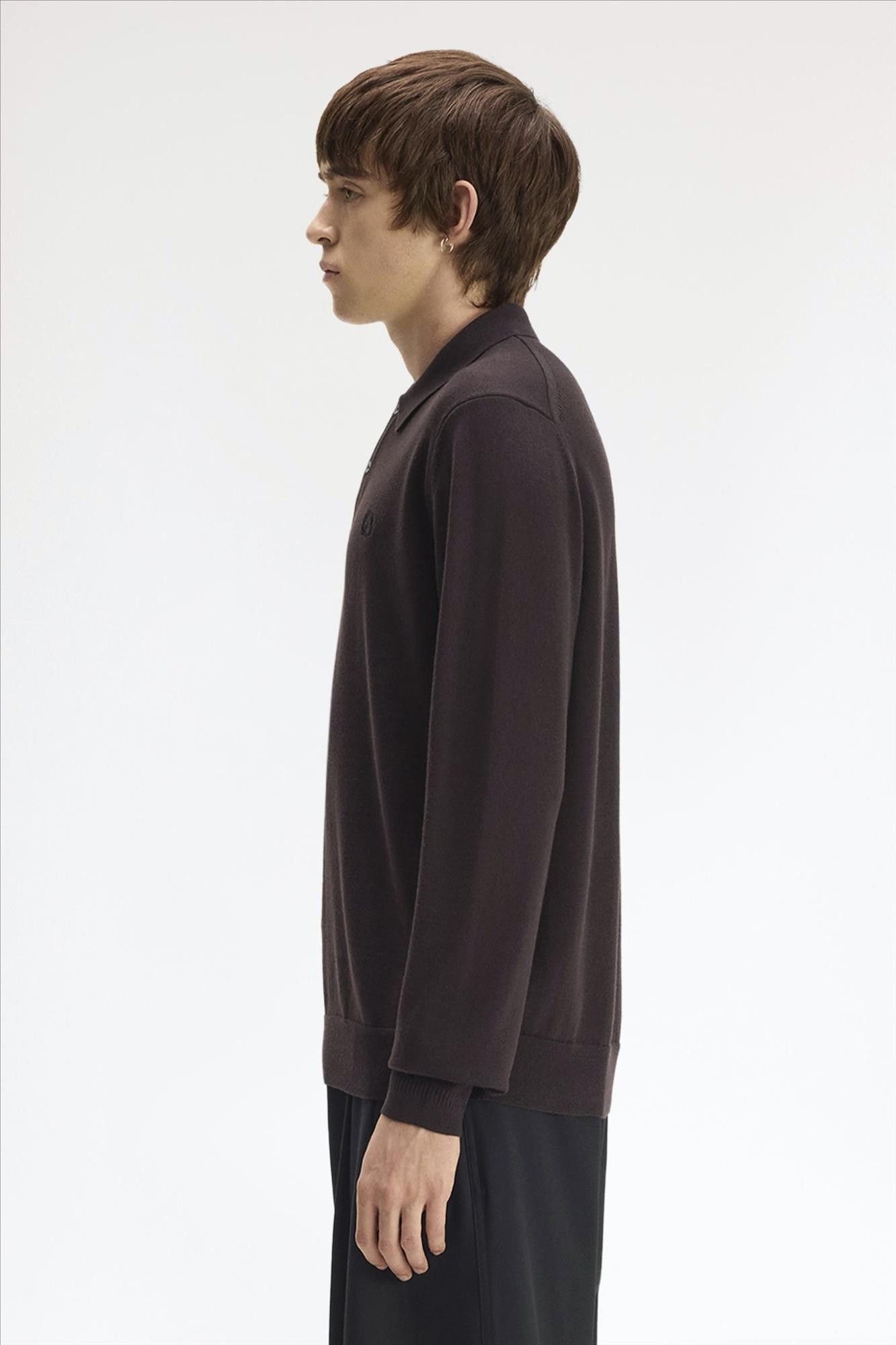 Fred Perry - Donkerbruine Classic Knitted polo