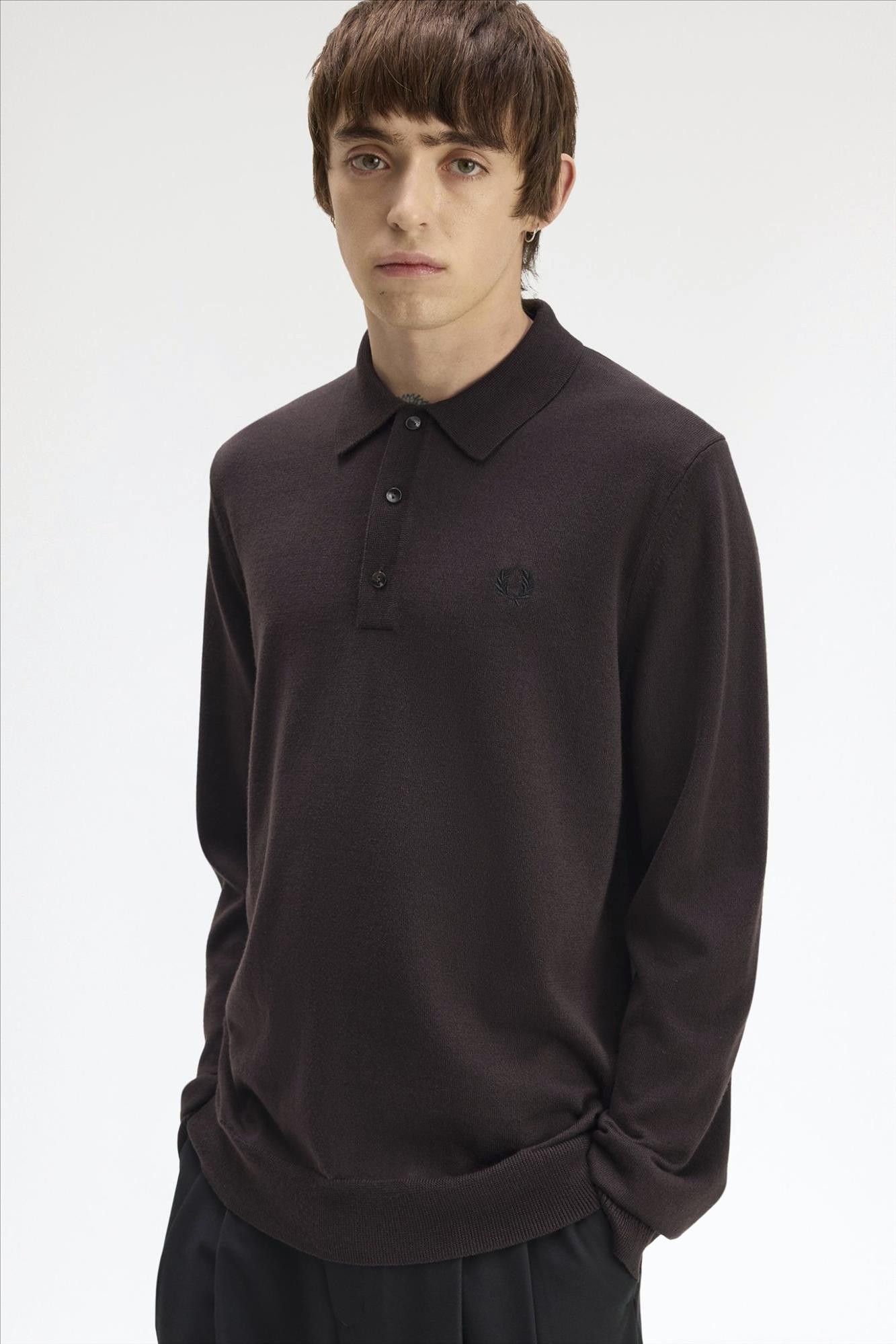 Fred Perry - Donkerbruine Classic Knitted polo