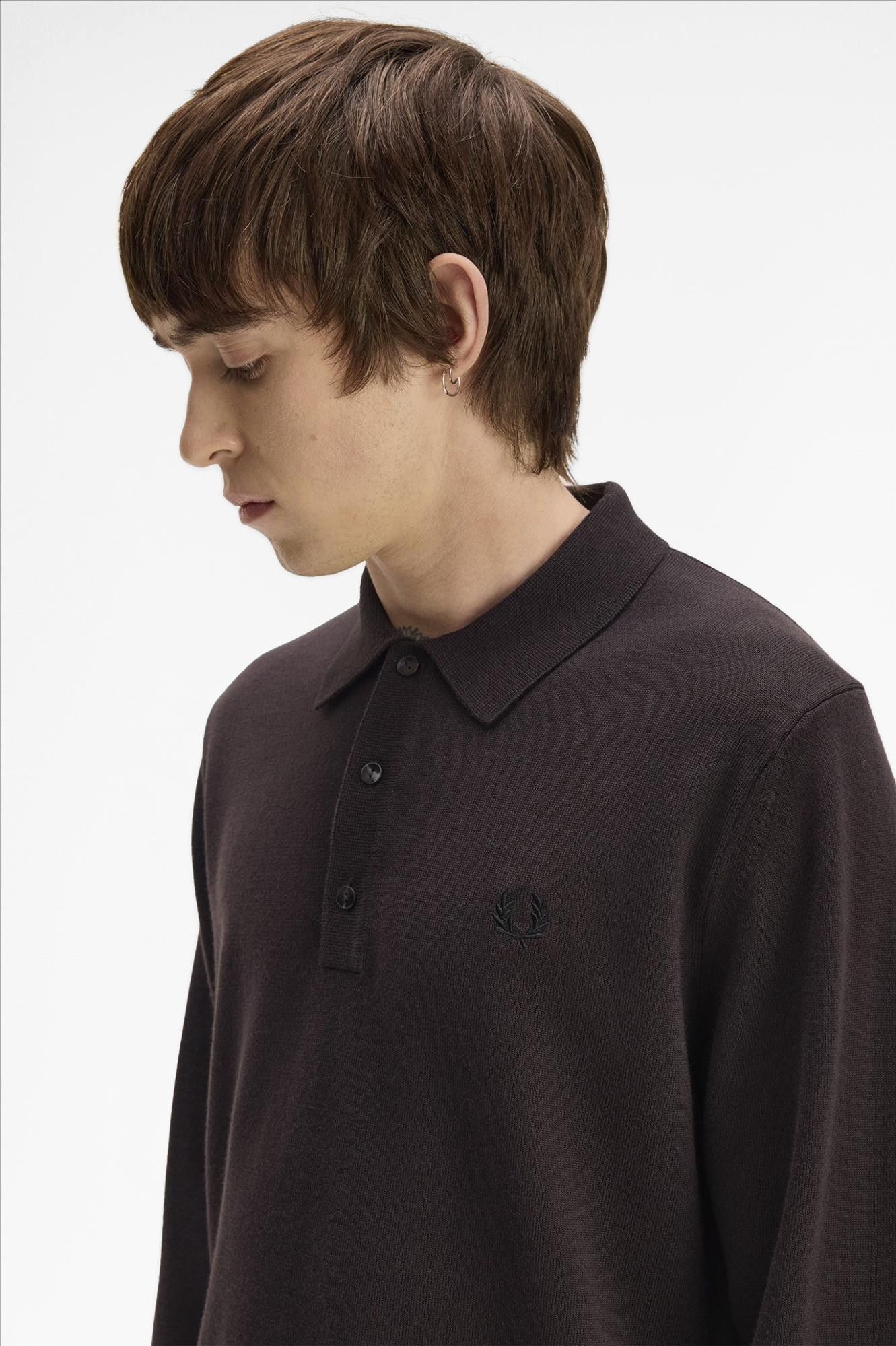 Fred Perry - Donkerbruine Classic Knitted polo