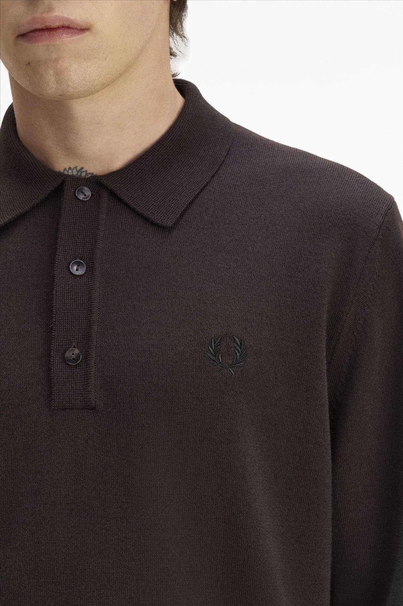 Fred Perry - Donkerbruine Classic Knitted polo