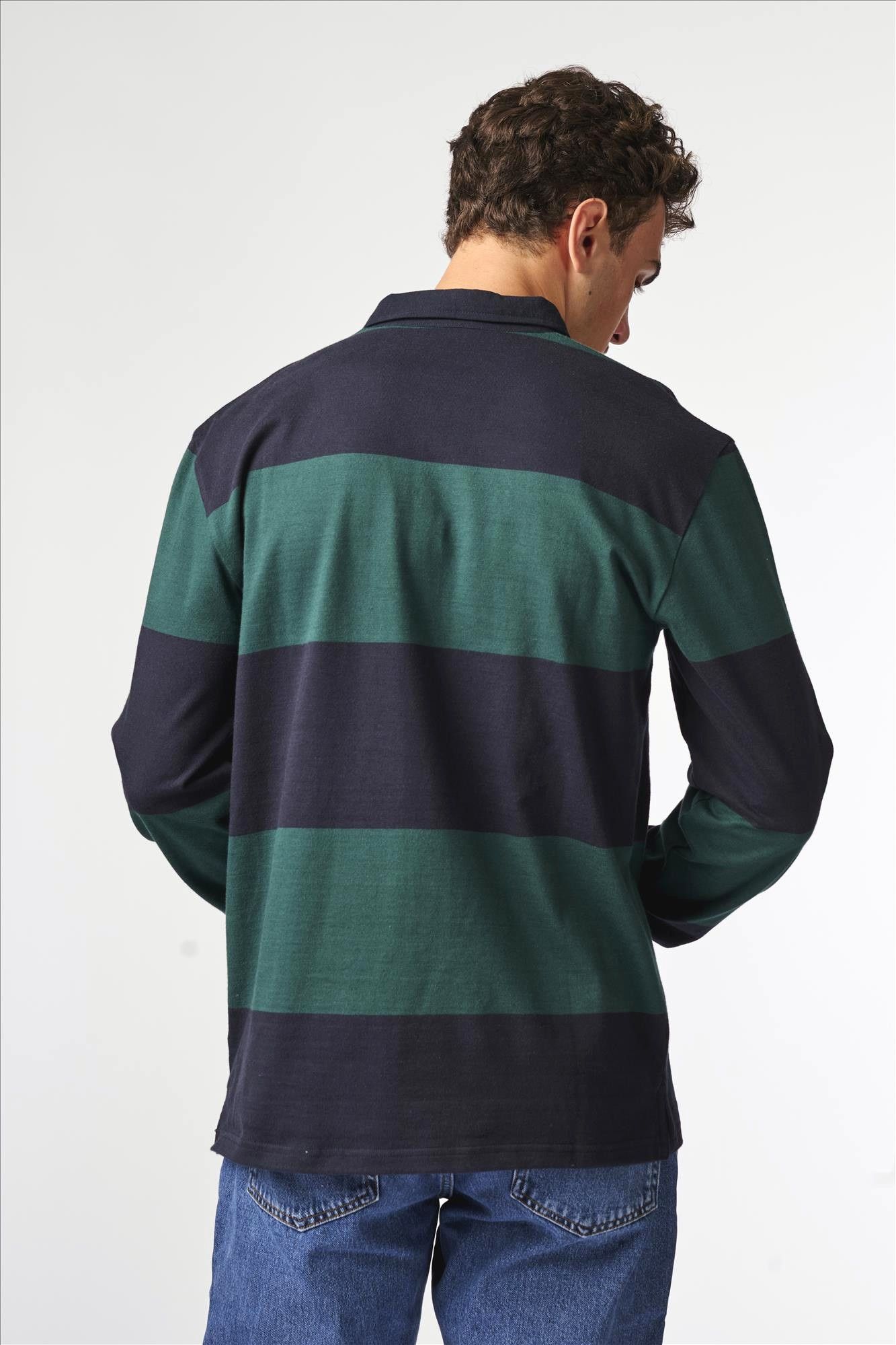 Antwrp - Donkerblauwe-Donkergroene Rugby polo