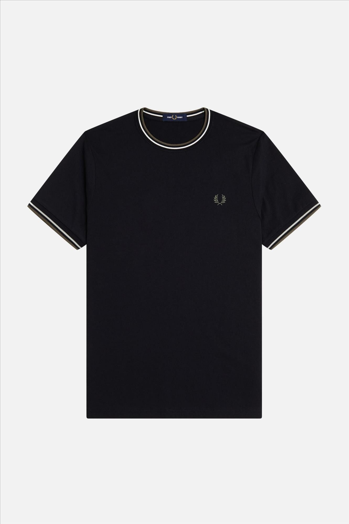 Fred Perry - Zwarte Twin Tipped T-shirt