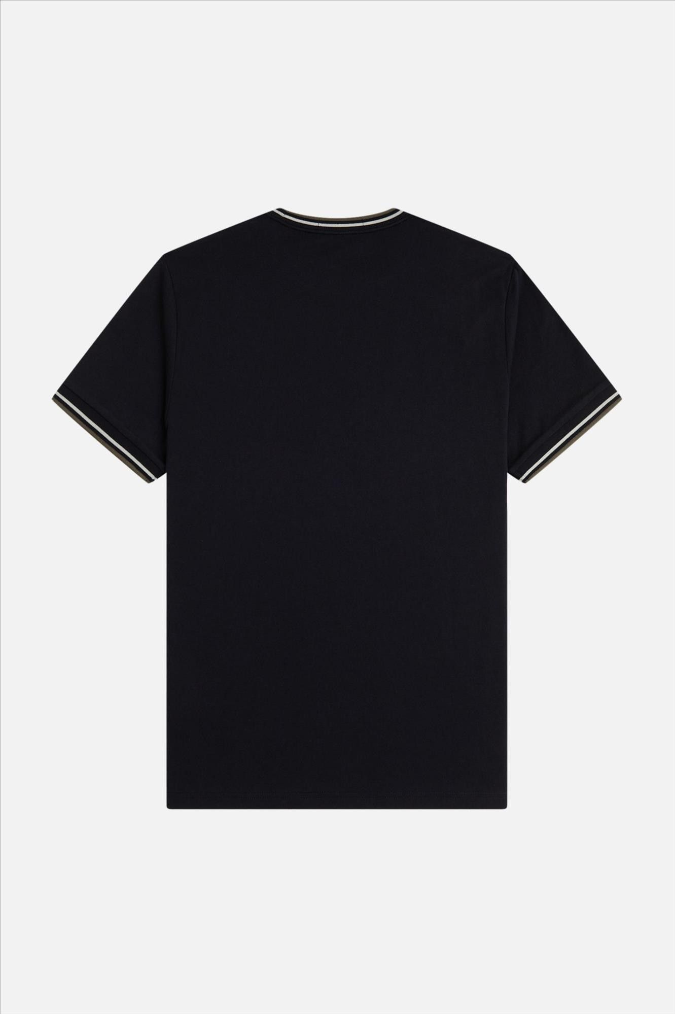Fred Perry - Zwarte Twin Tipped T-shirt