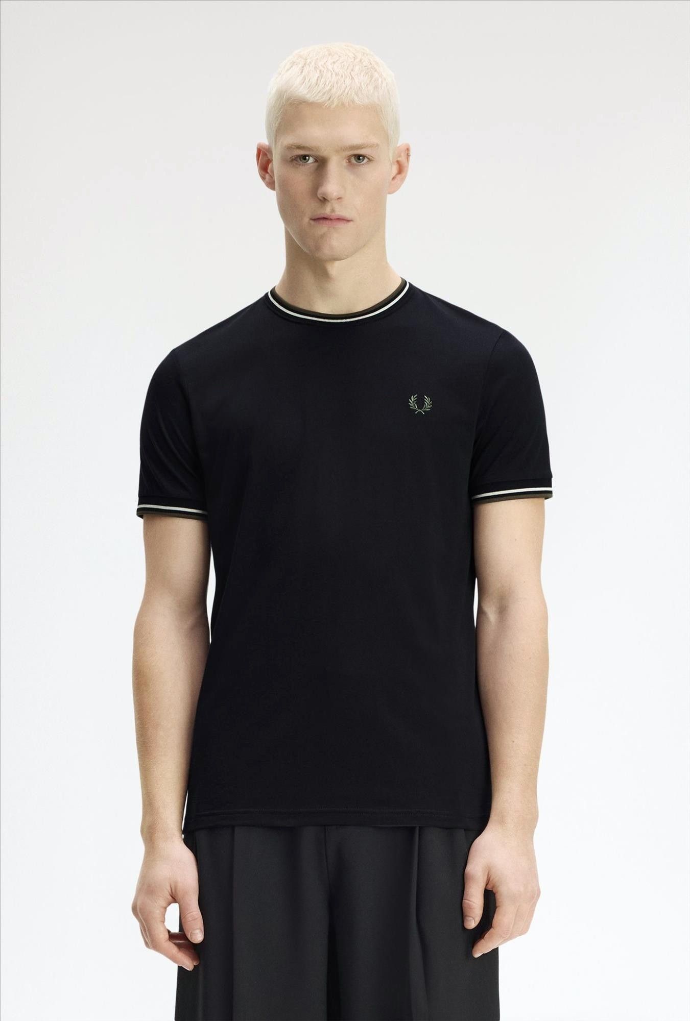 Fred Perry - Zwarte Twin Tipped T-shirt