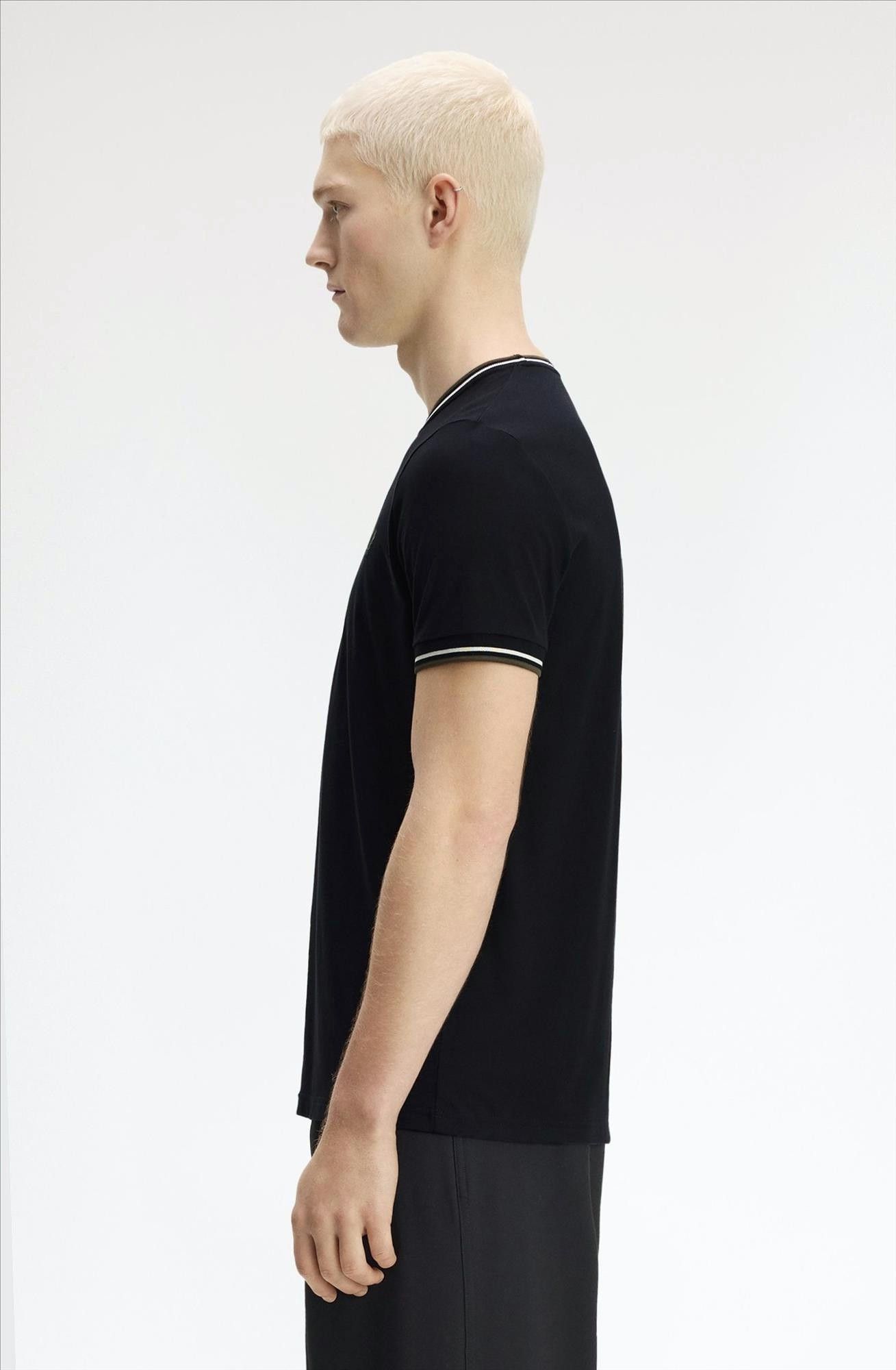 Fred Perry - Zwarte Twin Tipped T-shirt