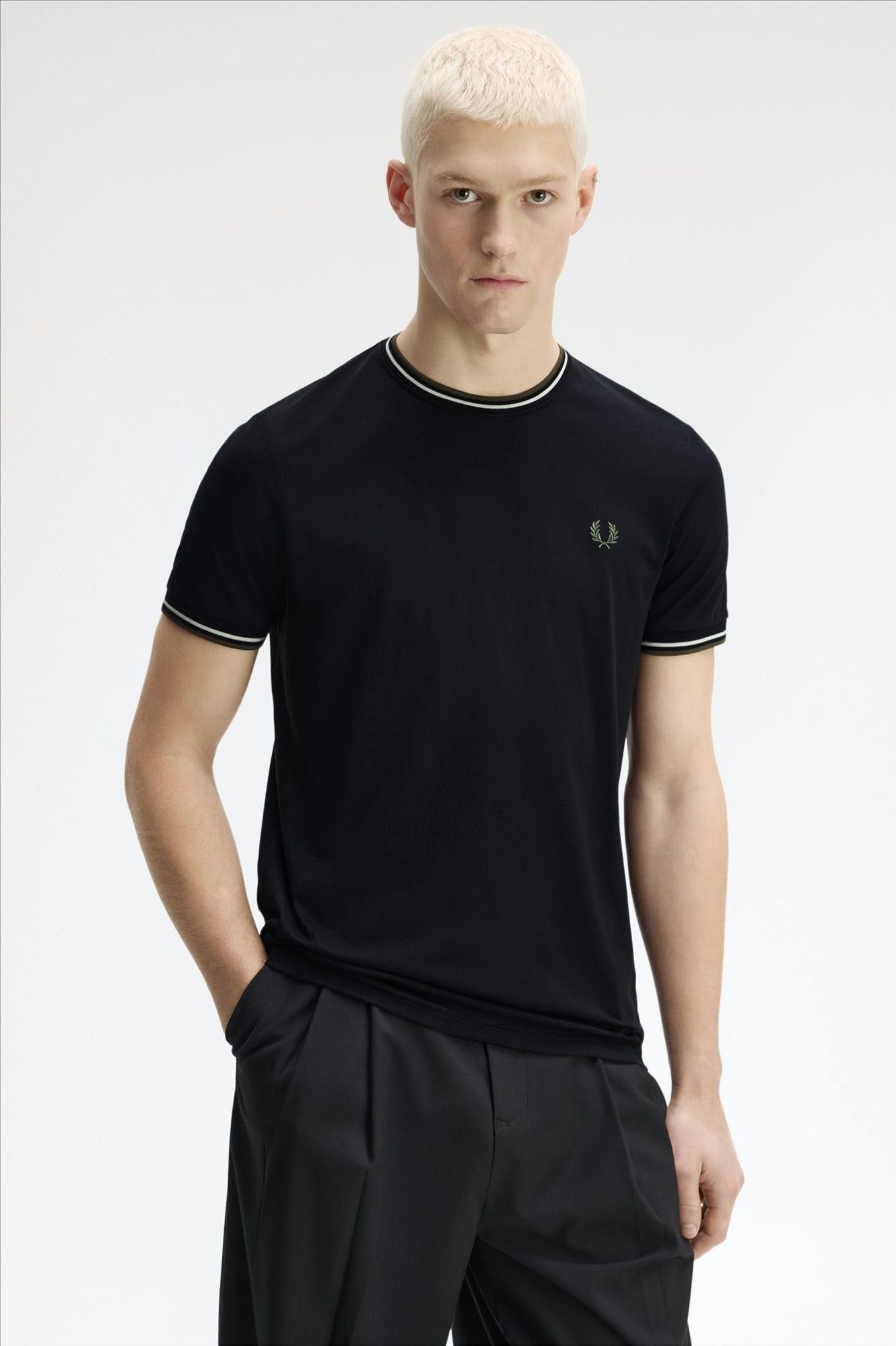 Fred Perry - Zwarte Twin Tipped T-shirt