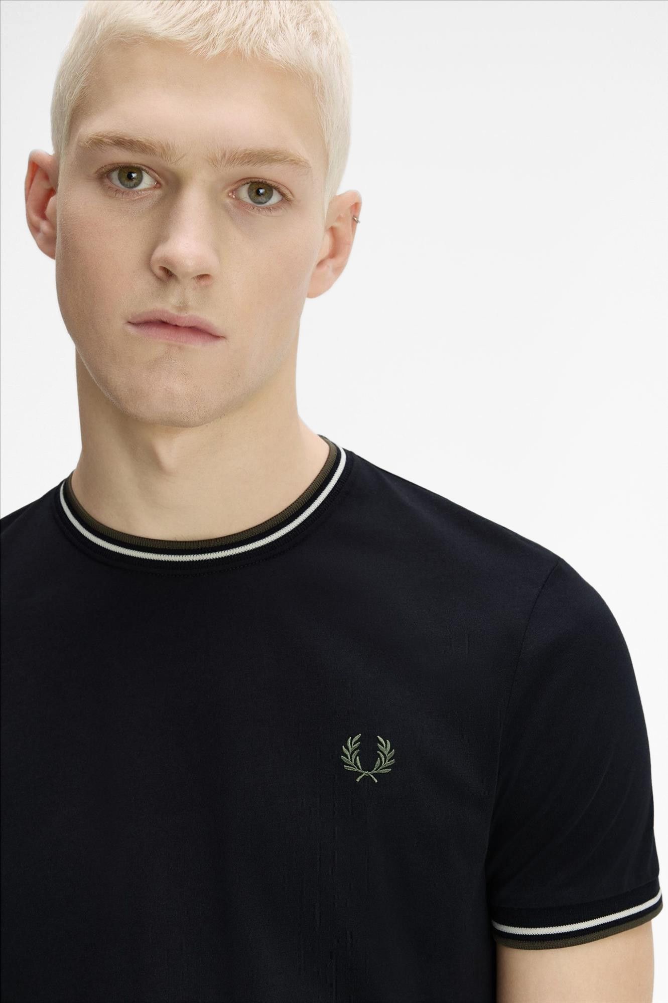 Fred Perry - Zwarte Twin Tipped T-shirt