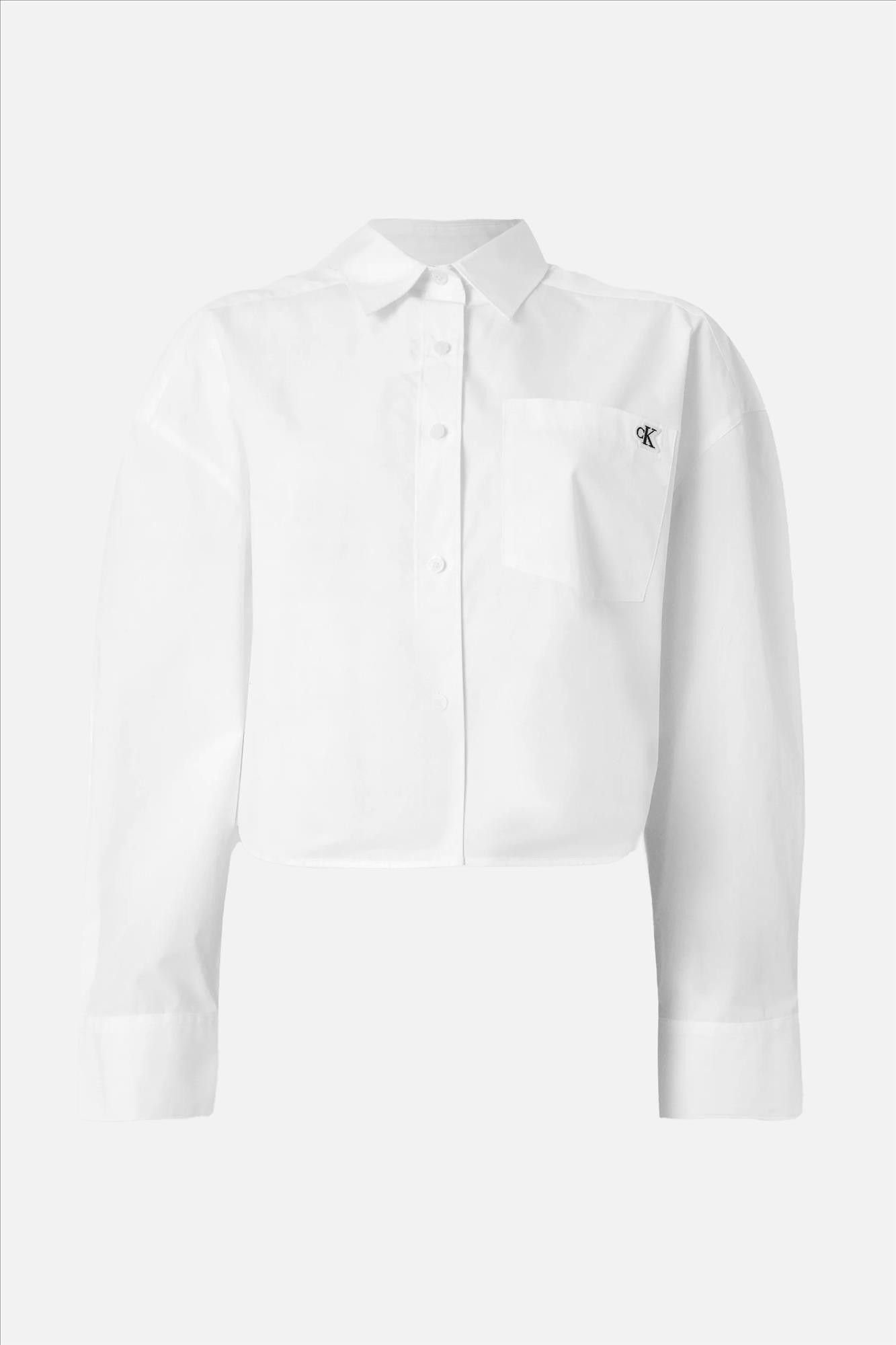 Calvin Klein Jeans - Witte Brilliant Cropped blouse