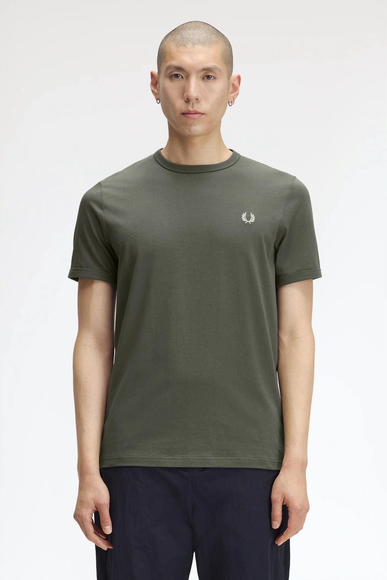 Fred Perry - Kaki Ringer T-shirt