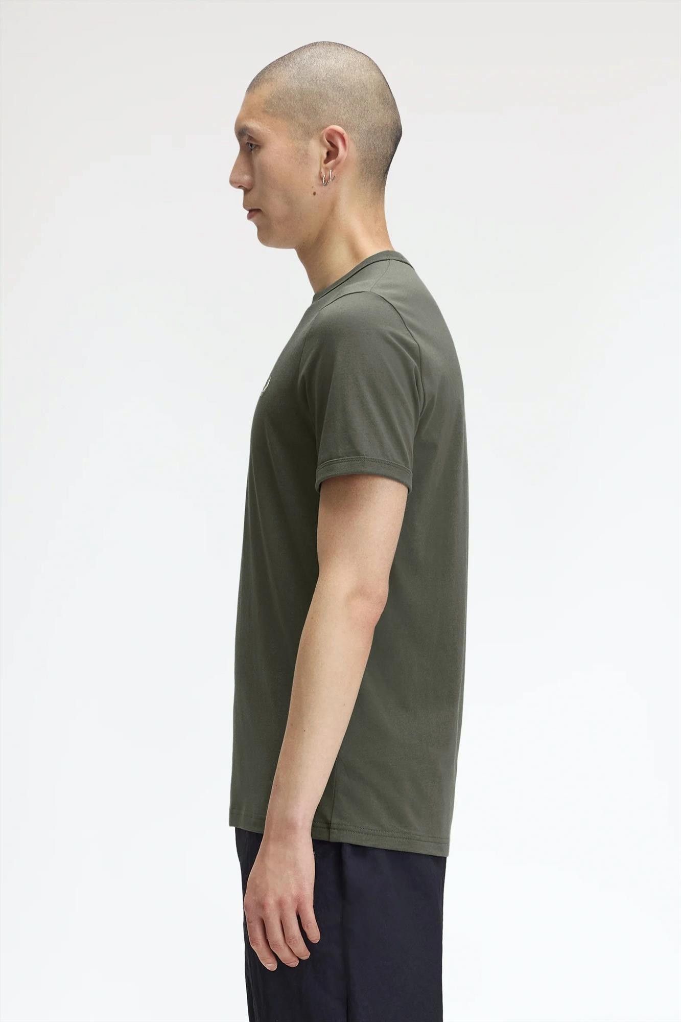 Fred Perry - Kaki Ringer T-shirt