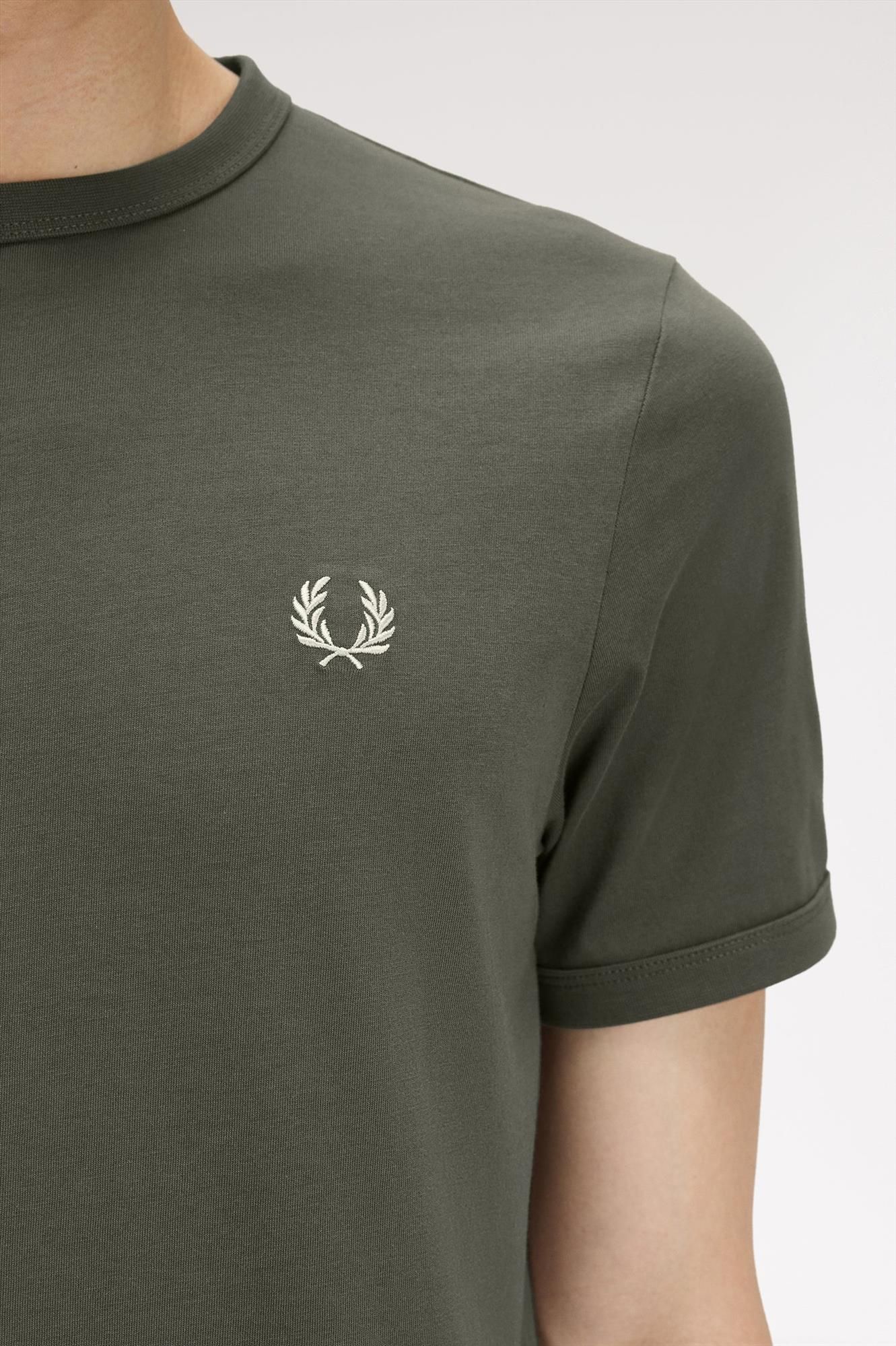 Fred Perry - Kaki Ringer T-shirt