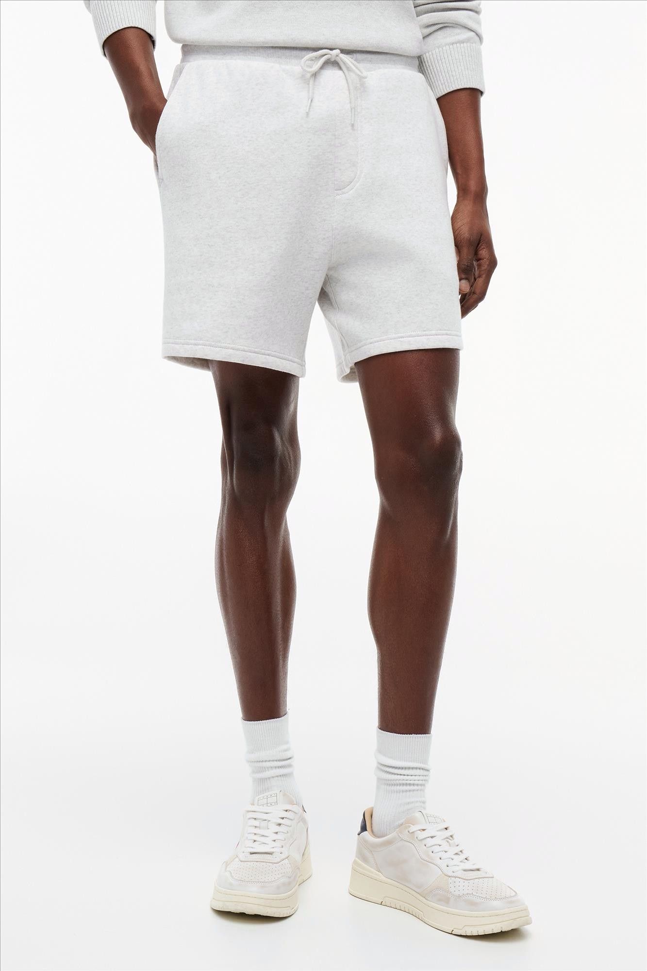 Tommy Jeans - Lichtgrijze Flag sweatshort
