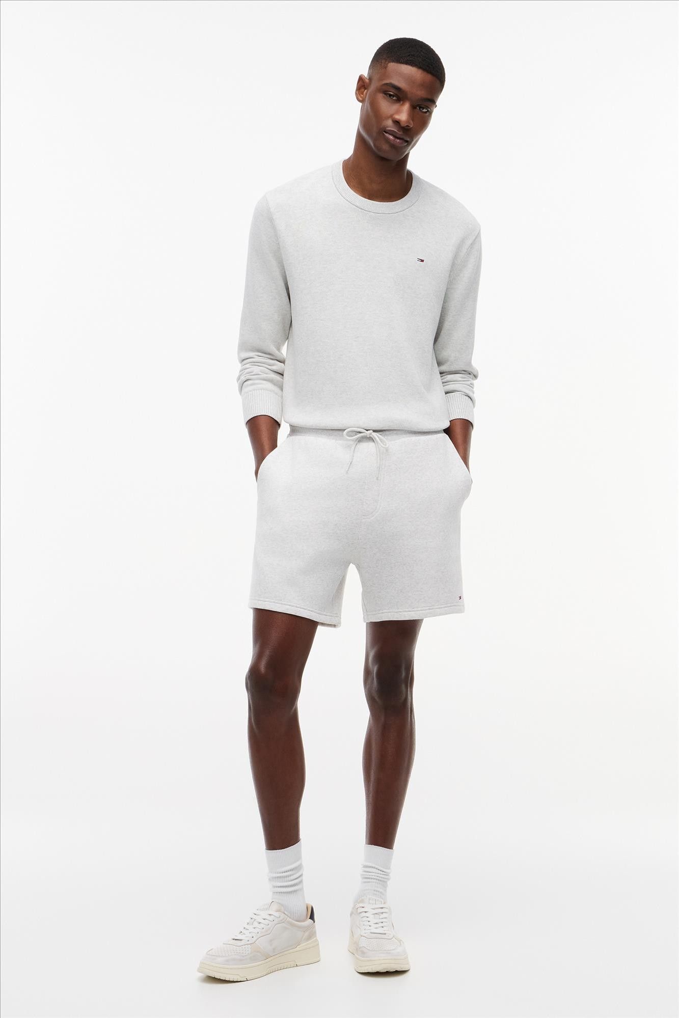 Tommy Jeans - Lichtgrijze Flag sweatshort