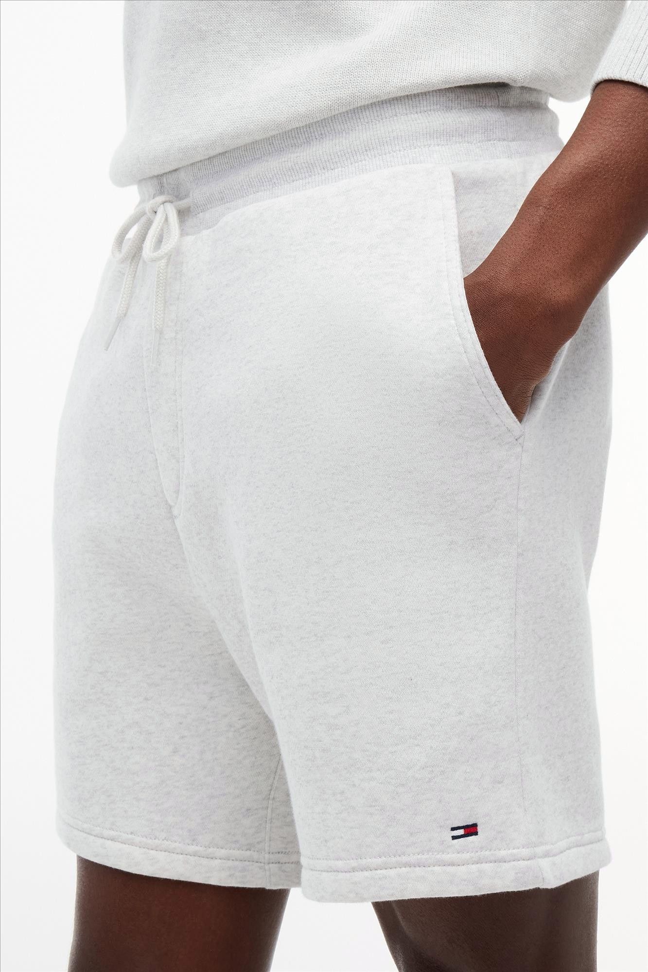 Tommy Jeans - Lichtgrijze Flag sweatshort