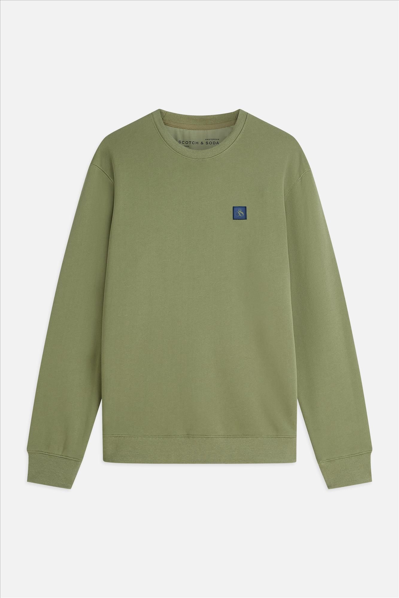 Scotch & Soda - Olijfgroene Logo Badge sweater