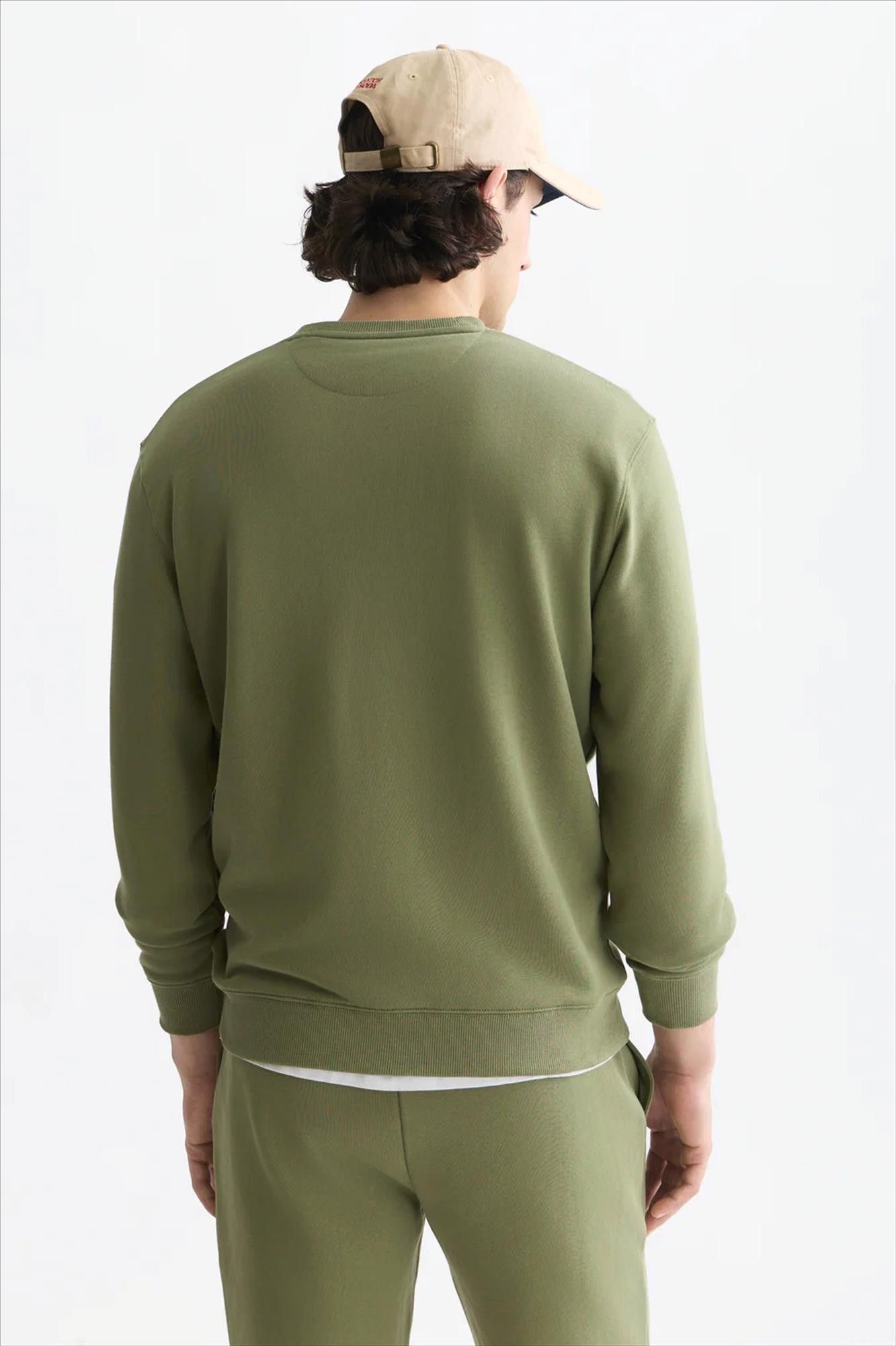 Scotch & Soda - Olijfgroene Logo Badge sweater