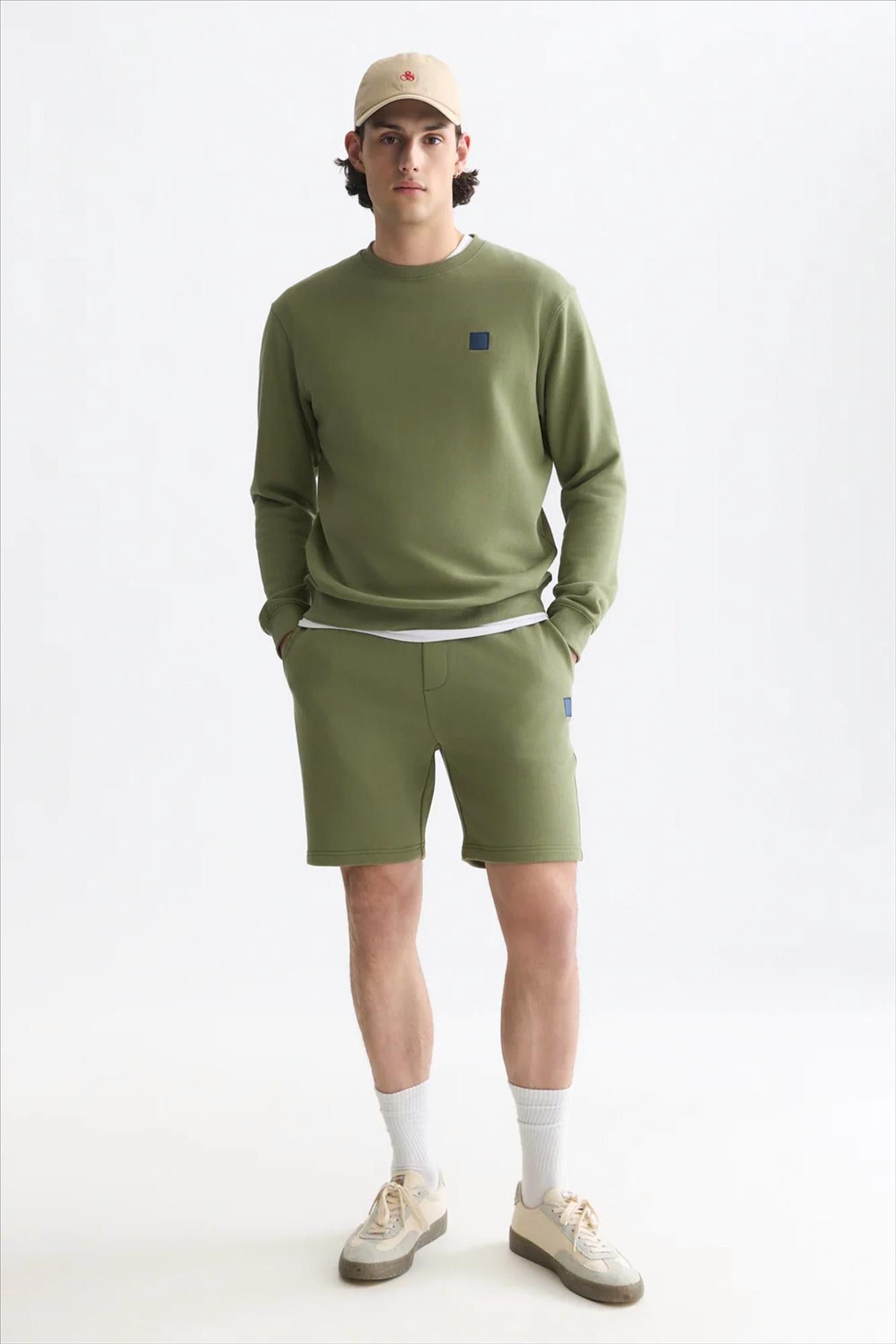 Scotch & Soda - Olijfgroene Logo Badge sweater