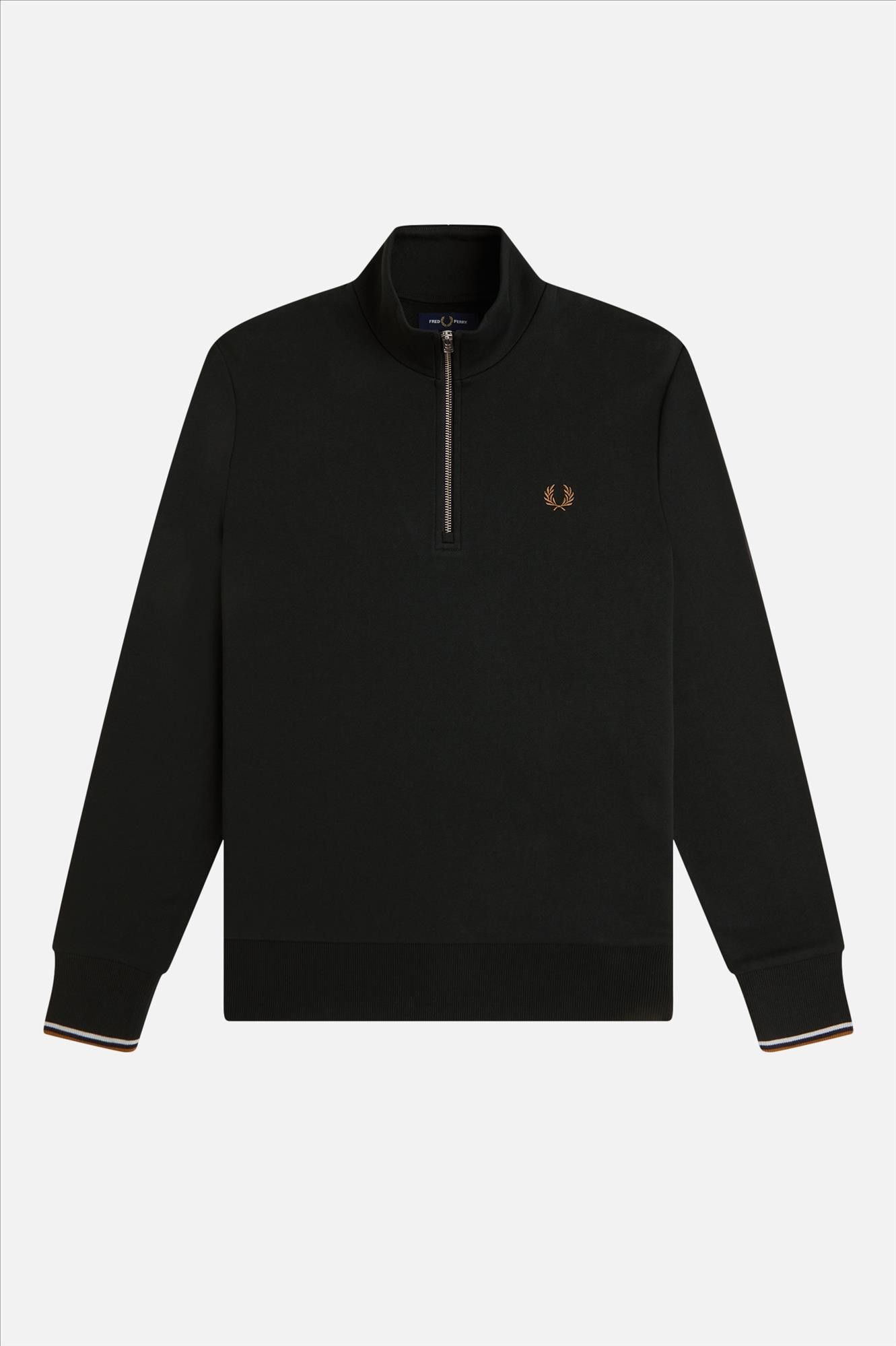 Fred Perry - Donkergroene Half Zip sweater