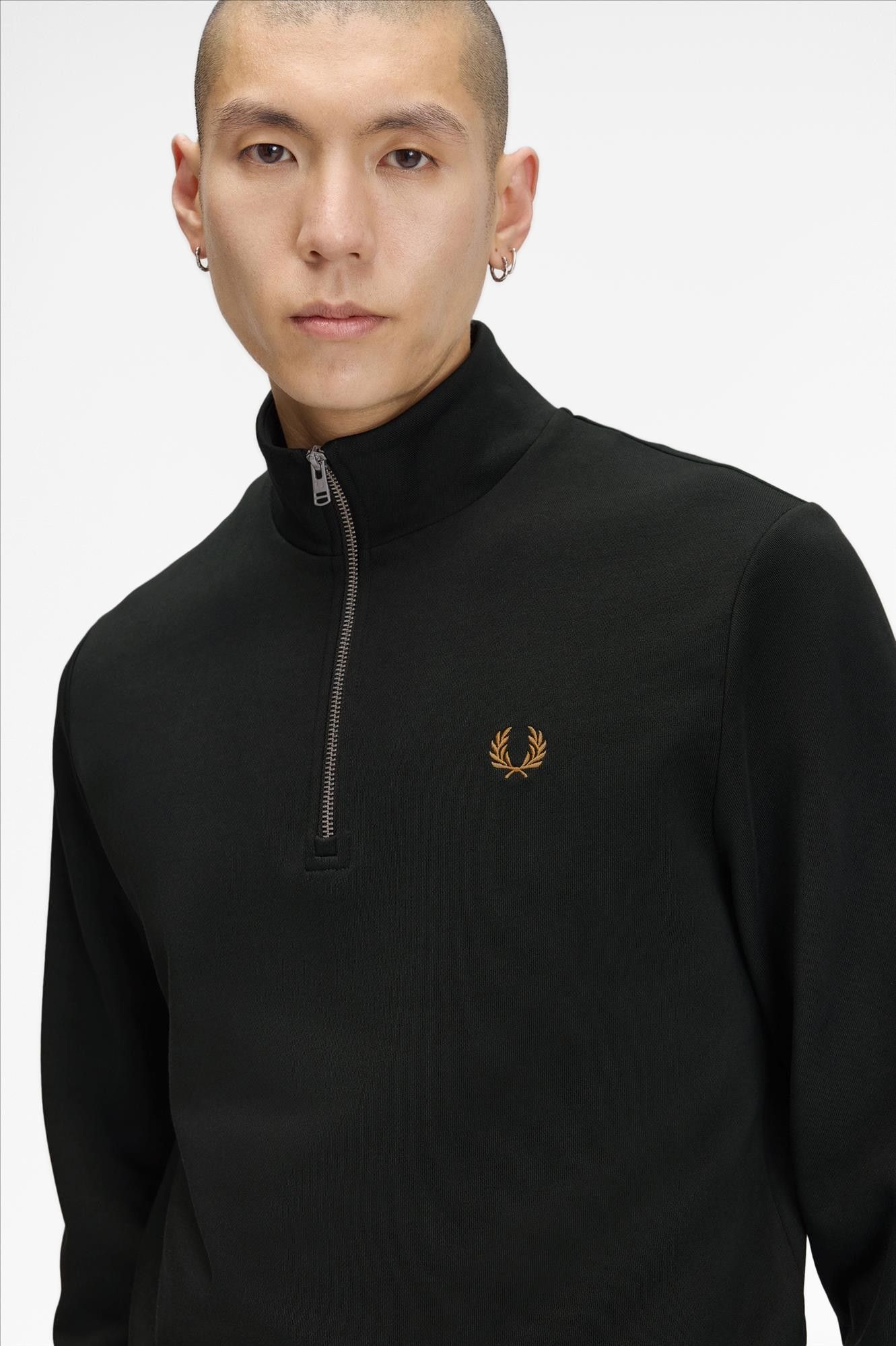 Fred Perry - Donkergroene Half Zip sweater
