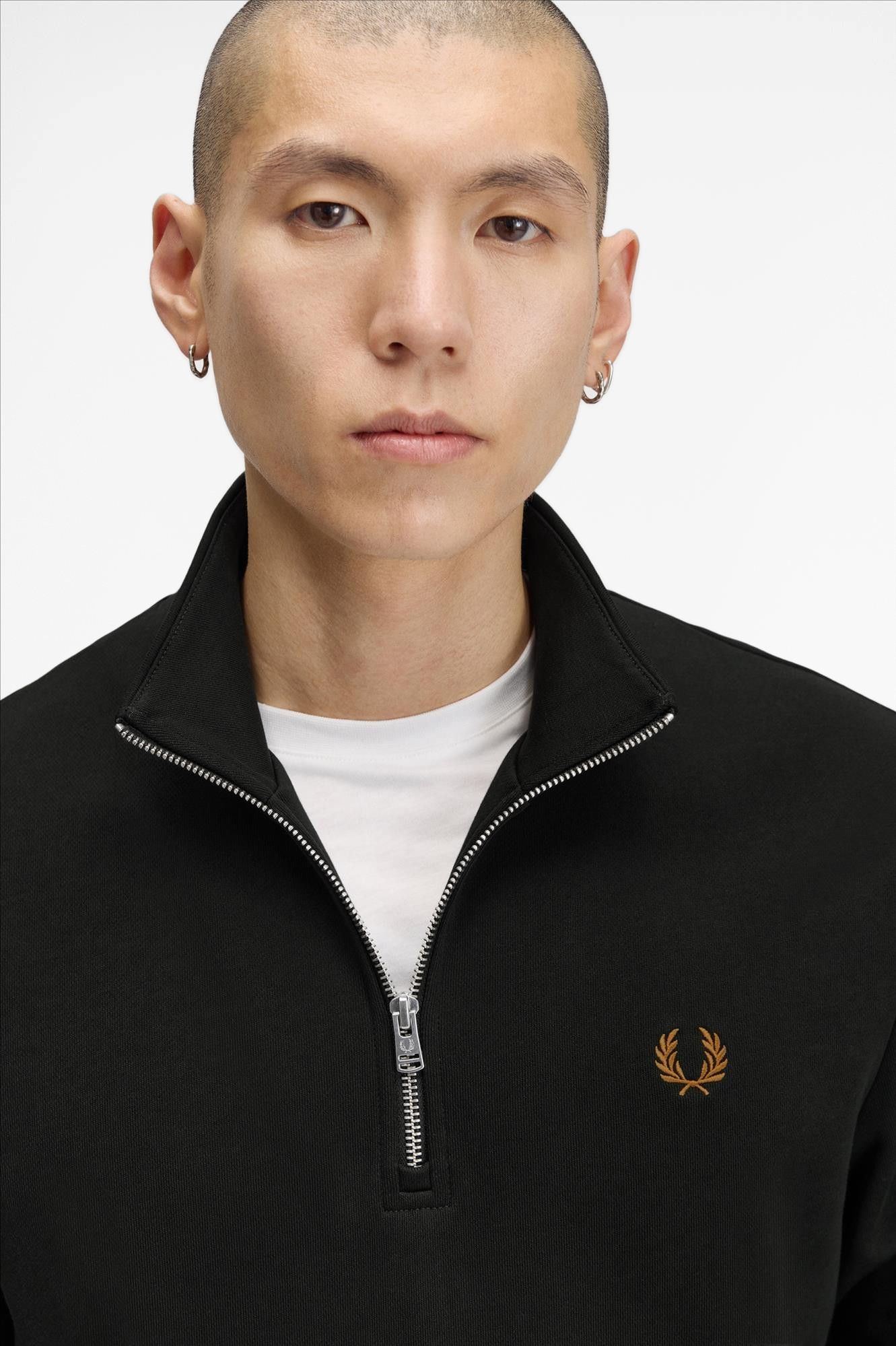 Fred Perry - Donkergroene Half Zip sweater
