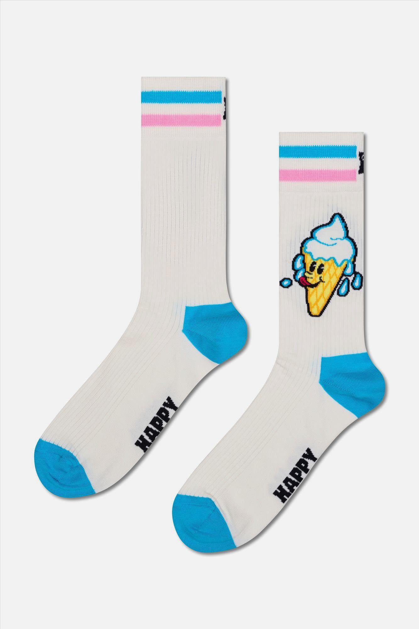 Happy Socks - Witte Ice Cream sokken, maat: 36-40
