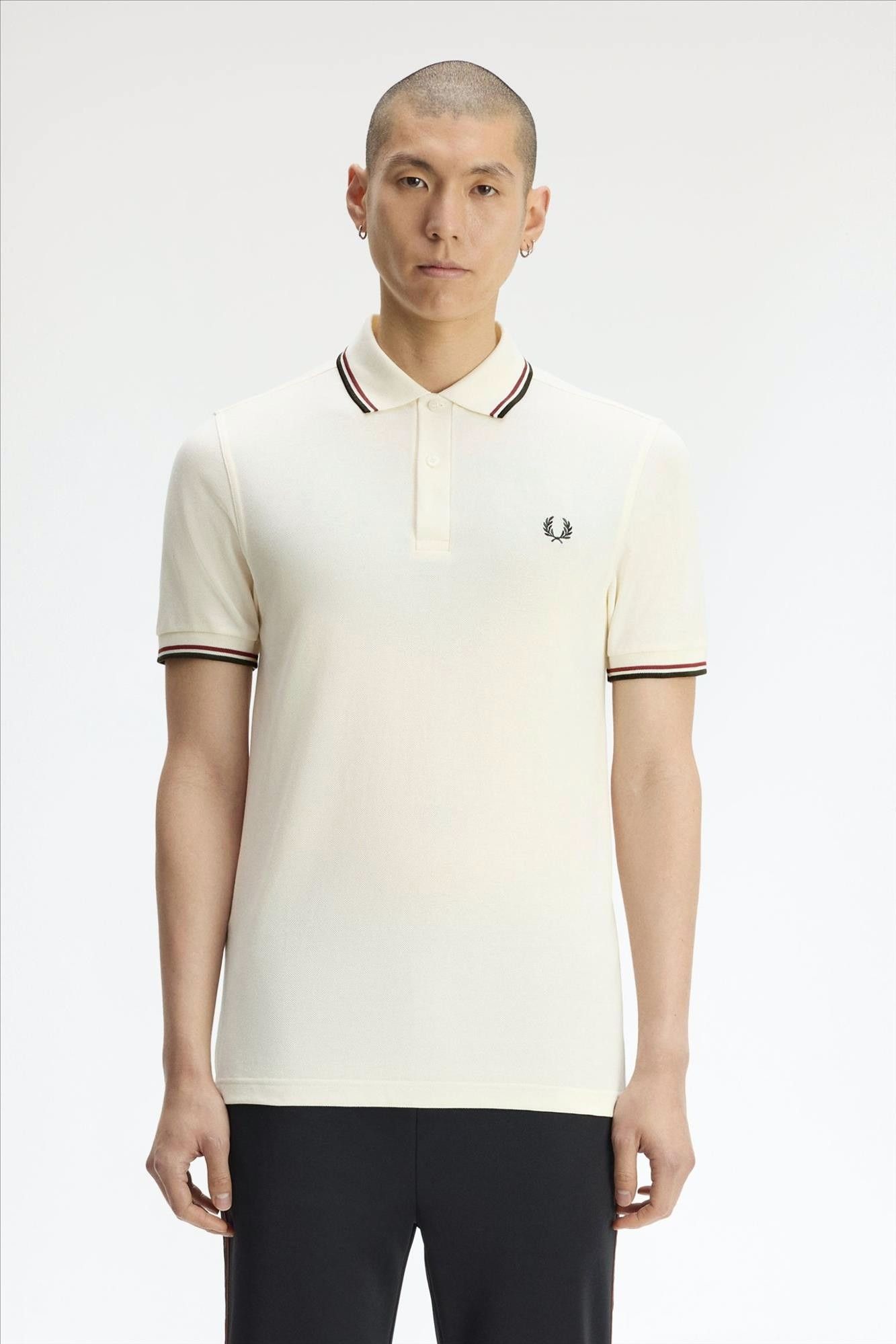 Fred Perry - Ecru-Bordeaux Twin Tipped polo